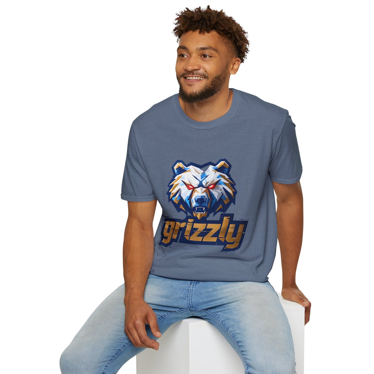 Grizzly Memphis Bear Graphic Tee, Unisex Softstyle T-Shirt, Memphis Basketball Fan, Memphis Grizz, 901, Go Grizz