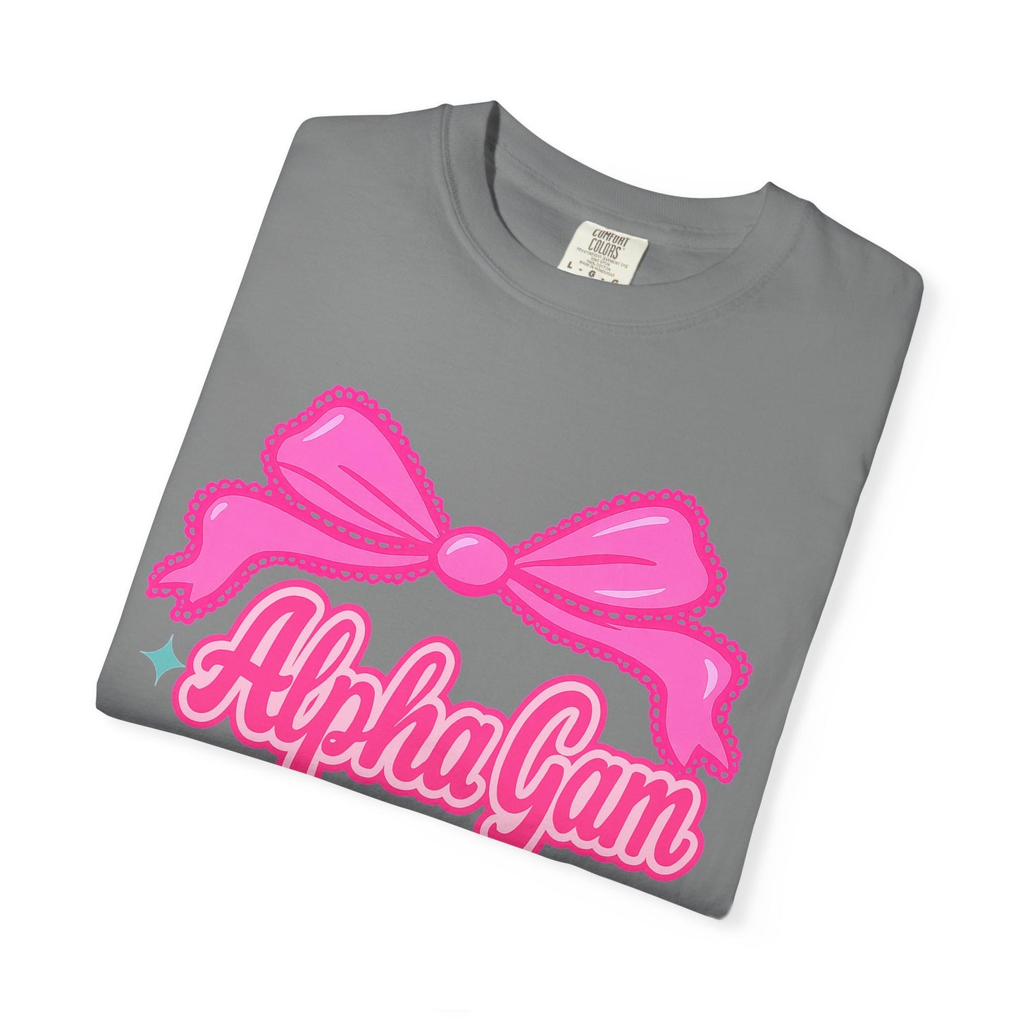 AlphaGam Bow T-Shirt | Unisex Garment-Dyed Tee for Sorority Sisters, College Apparel, Gifts for Greek Life, Casual Outfit, Sorority [...]