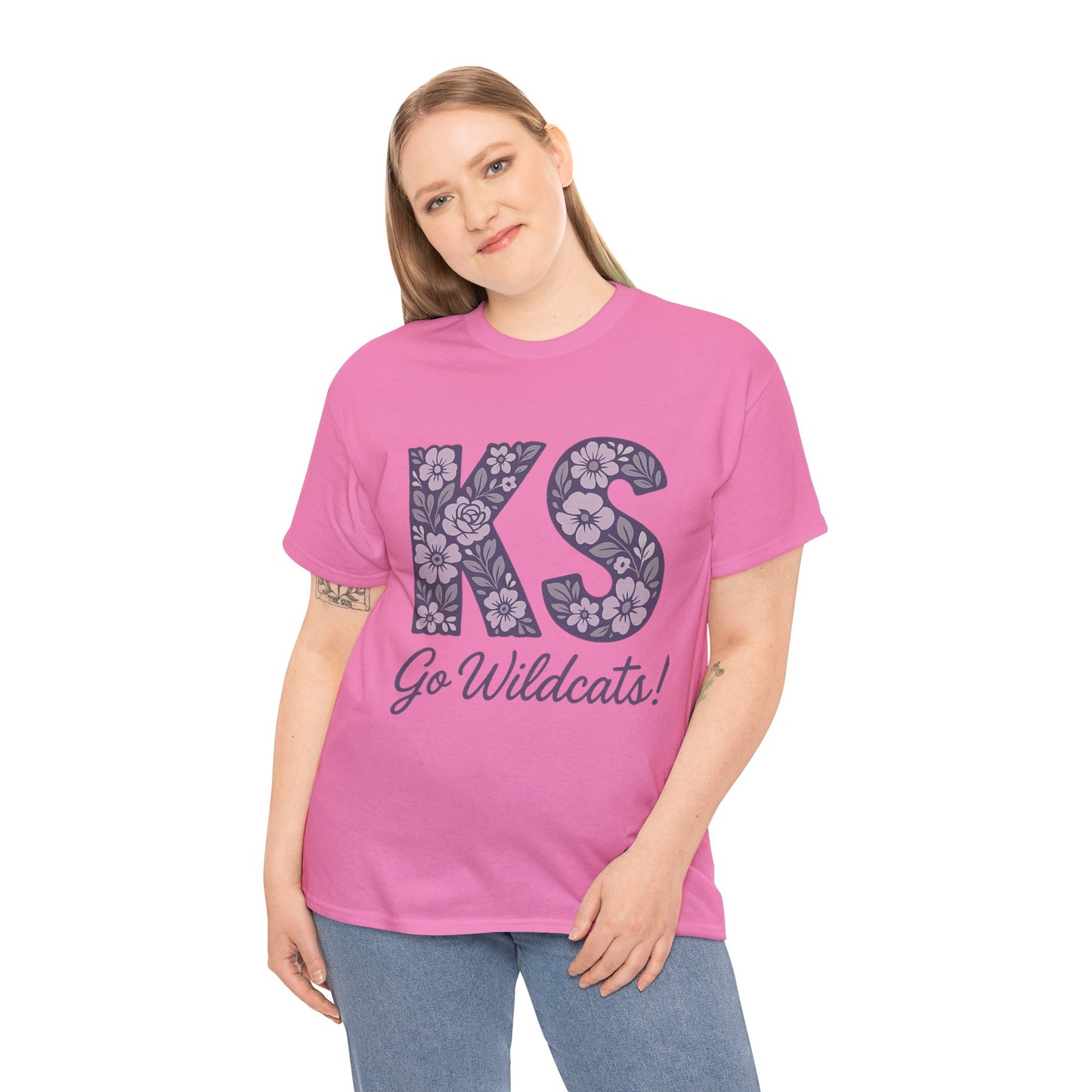 KS Floral Team Spirit Tee: Celebrate Kansas State Wildcats in Style, Perfect for Sports Events, Gifts, & Casual Wear