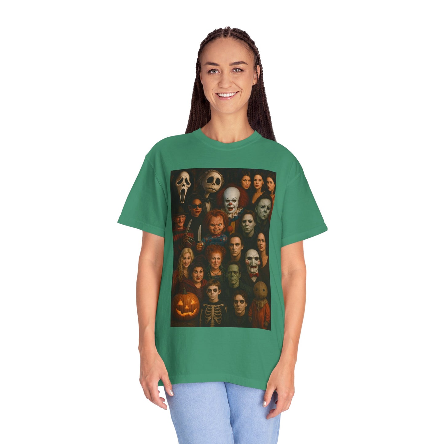 Spooky Halloween T-Shirt | Unisex Garment-Dyed Tee Featuring Iconic Horror Movie Characters, Perfect for Halloween Parties, Horror [...]
