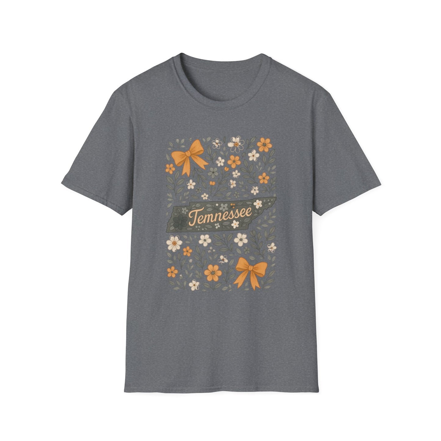 Tennessee Floral T-Shirt, Casual Wear, Gift for Her, Souvenir, Nature Lover Apparel, Spring Outfit