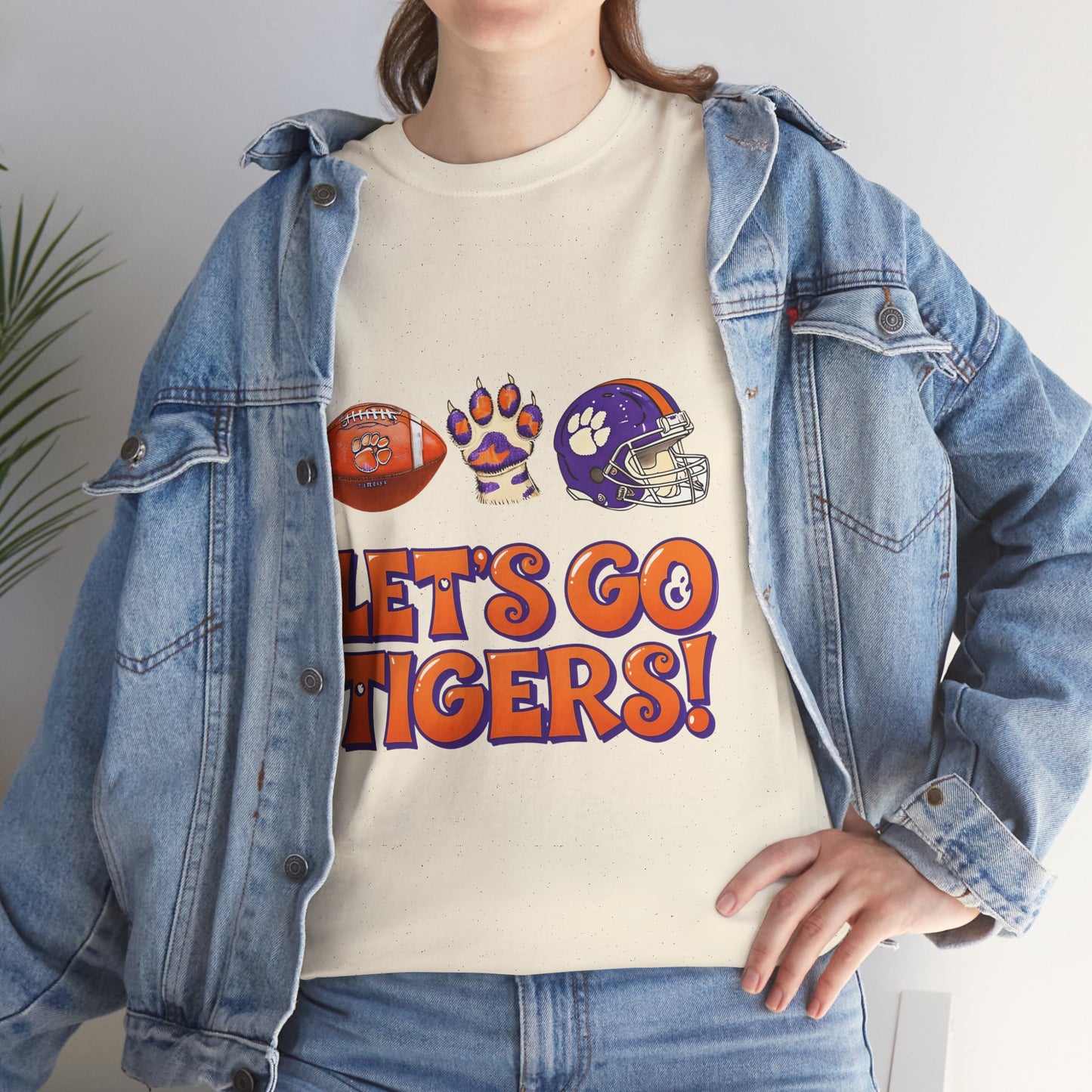 Unisex Heavy Cotton Tee - Let's Go Tigers! Sports Fan Tee, Game Day Shirt, Tailgate Apparel, Team Pride Top, College Football Gear