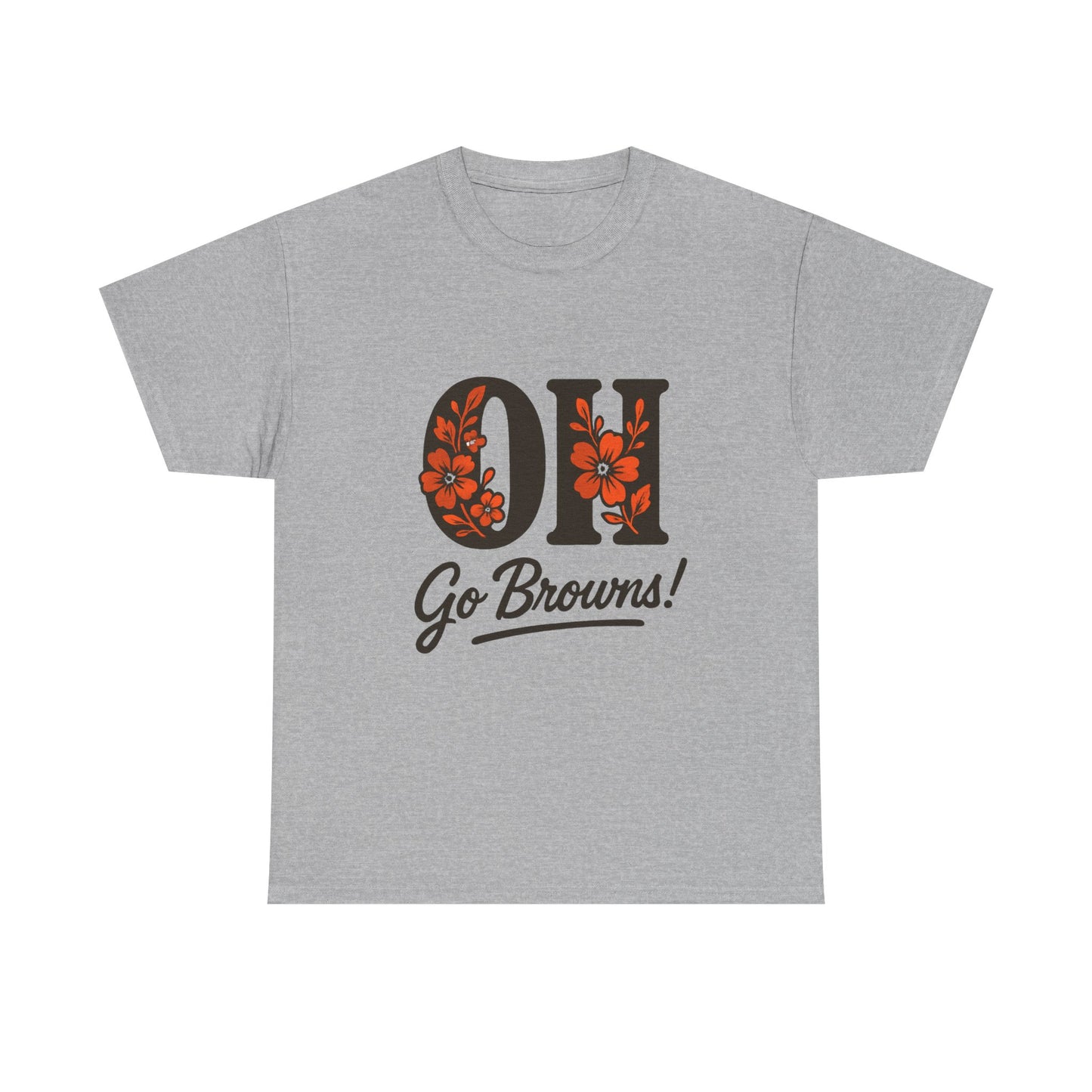 OH Go Browns Floral Unisex Tee, Fan Apparel, Game Day Shirt, Casual Wear, Gift for Sports Lovers