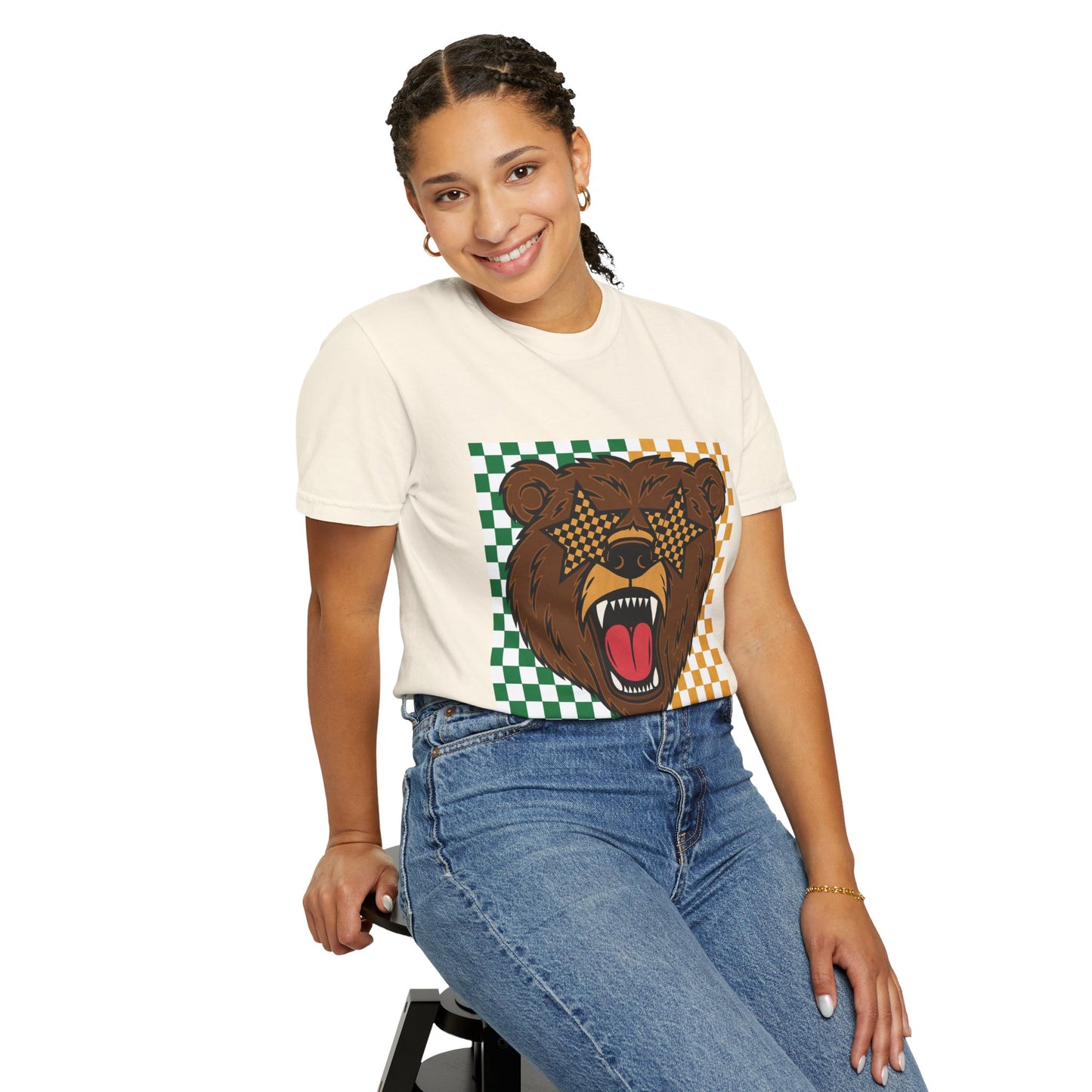 Checkered BU Bear Unisex T-shirt