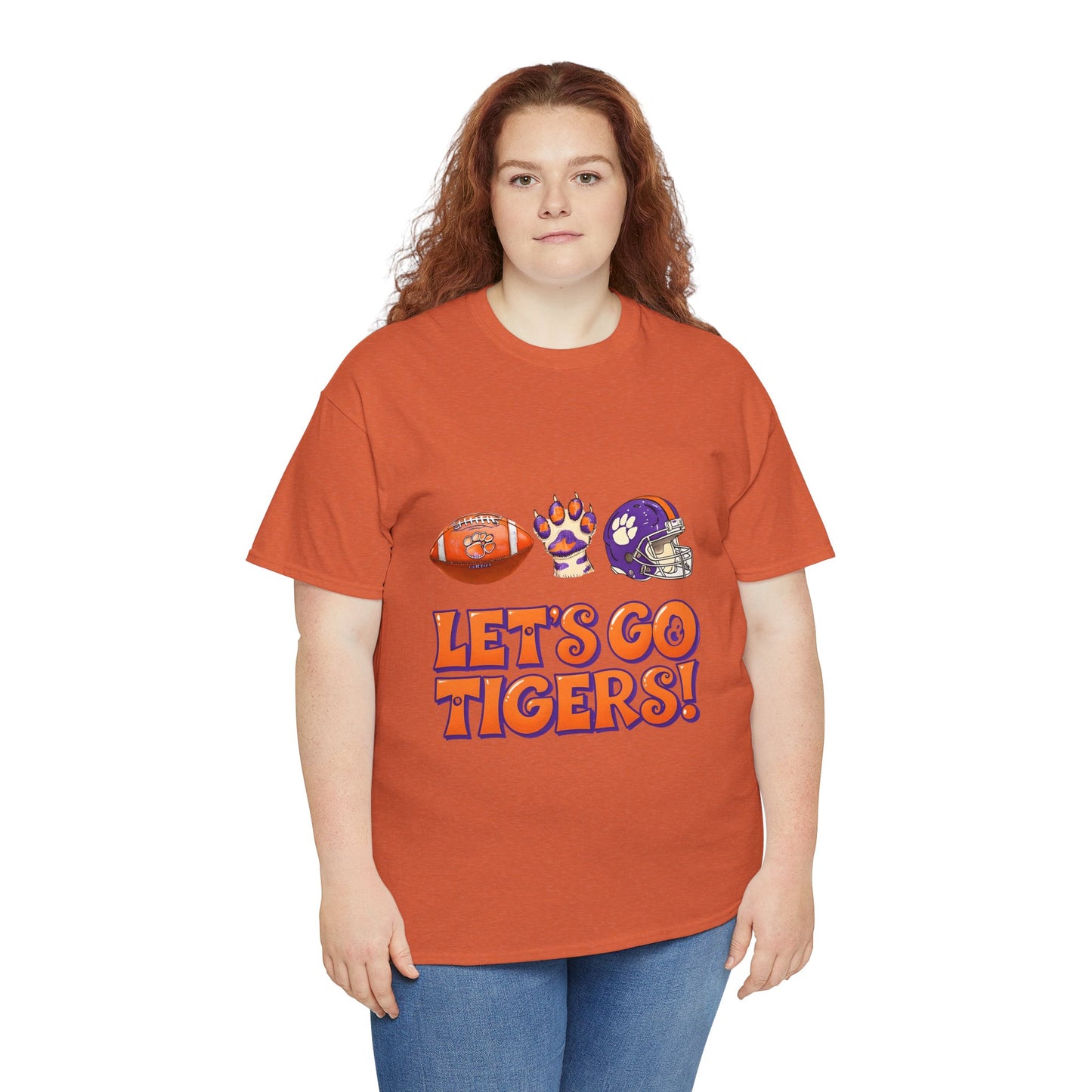 Unisex Heavy Cotton Tee - Let's Go Tigers! Sports Fan Tee, Game Day Shirt, Tailgate Apparel, Team Pride Top, College Football Gear