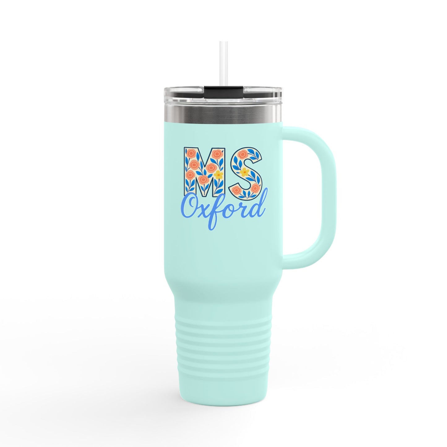 Floral Insulated Travel Mug-40 oz., Oxford, MS Design