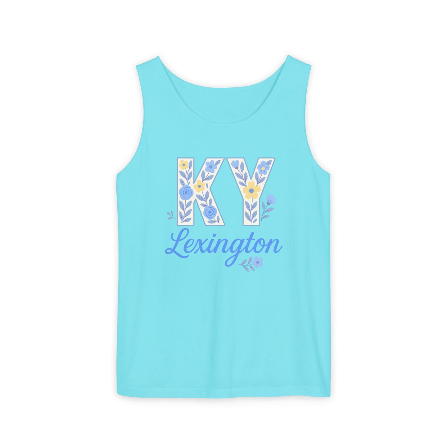 Kentucky Floral Letter Tank Top, Summer Tank, Cute Souvenir, Unisex Summer Apparel, Gift for Her, Comfort Colors, Graduation Gift
