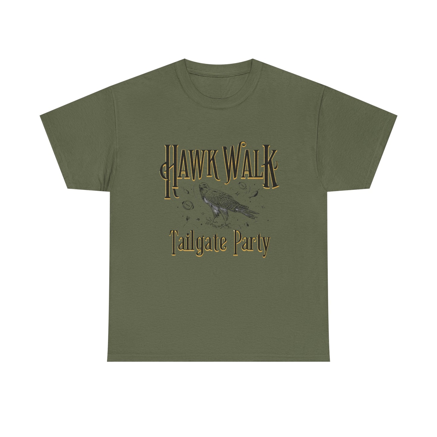 Hawk Walk Tailgate Tee, Unisex Cotton Shirt, Outdoor Event T-Shirt, Festival Wear, Bird Lover Gift, Sports Gathering Apparel