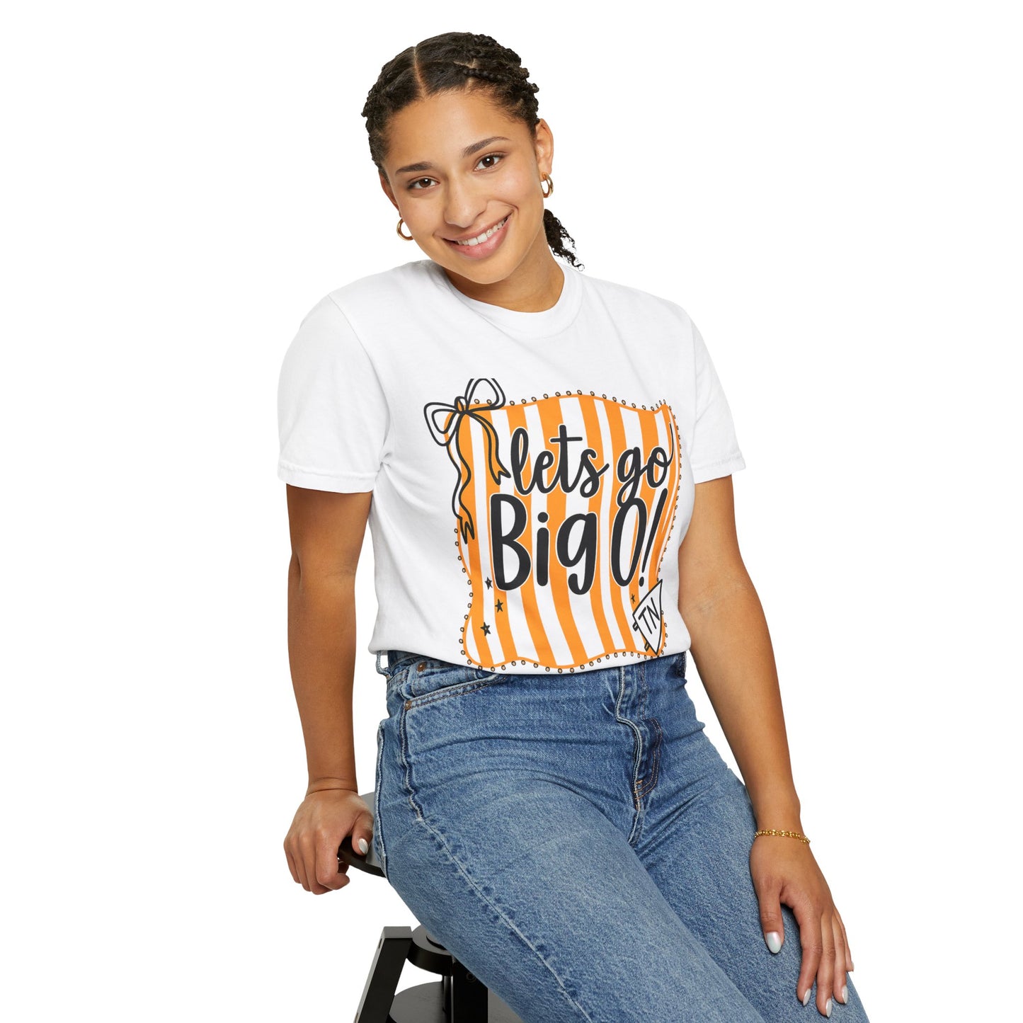 Let's Go Big O! Unisex Garment-Dyed T-Shirt, Sporty Tee, Casual Wear, Game Day Apparel, Fun Gift for Fans, Festival Wear