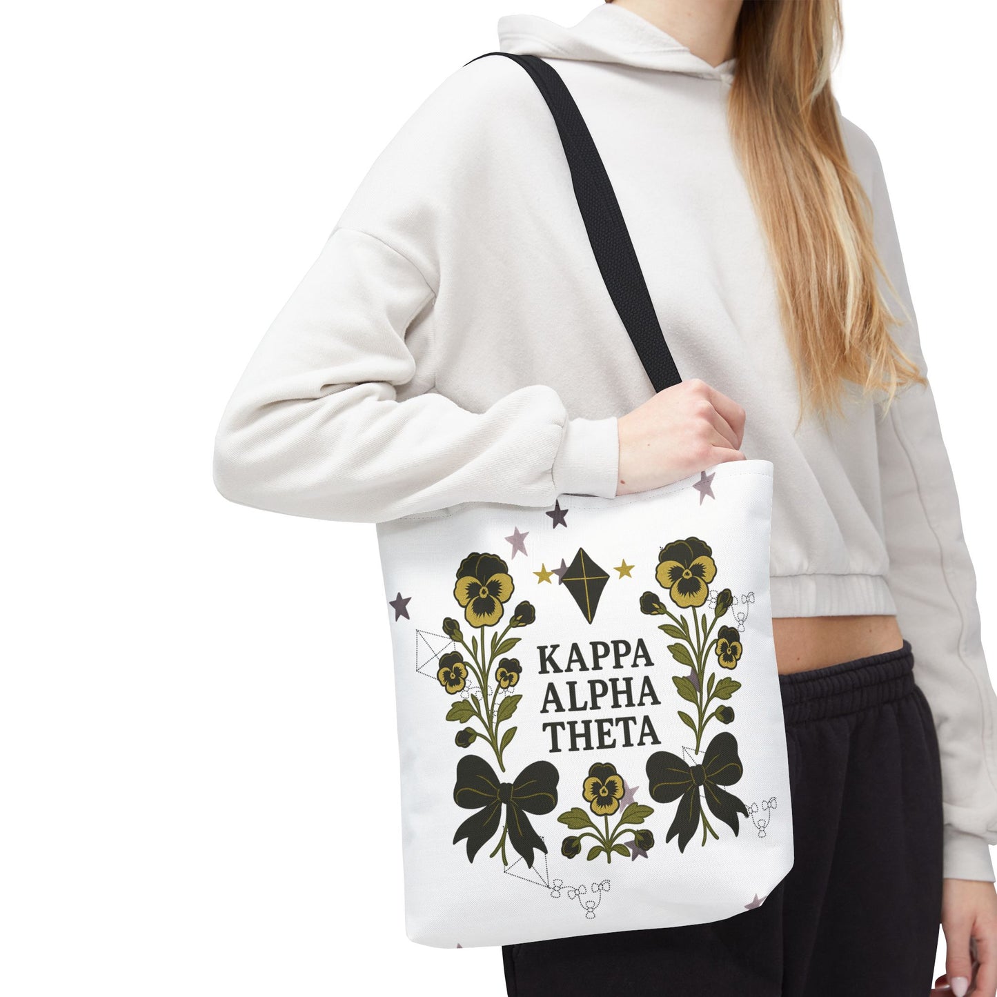 Floral Sorority Tote Bag | Kappa Alpha Theta, Eco-Friendly Bag, Gift for Sisters, College Accessory, Summer Outing Bag