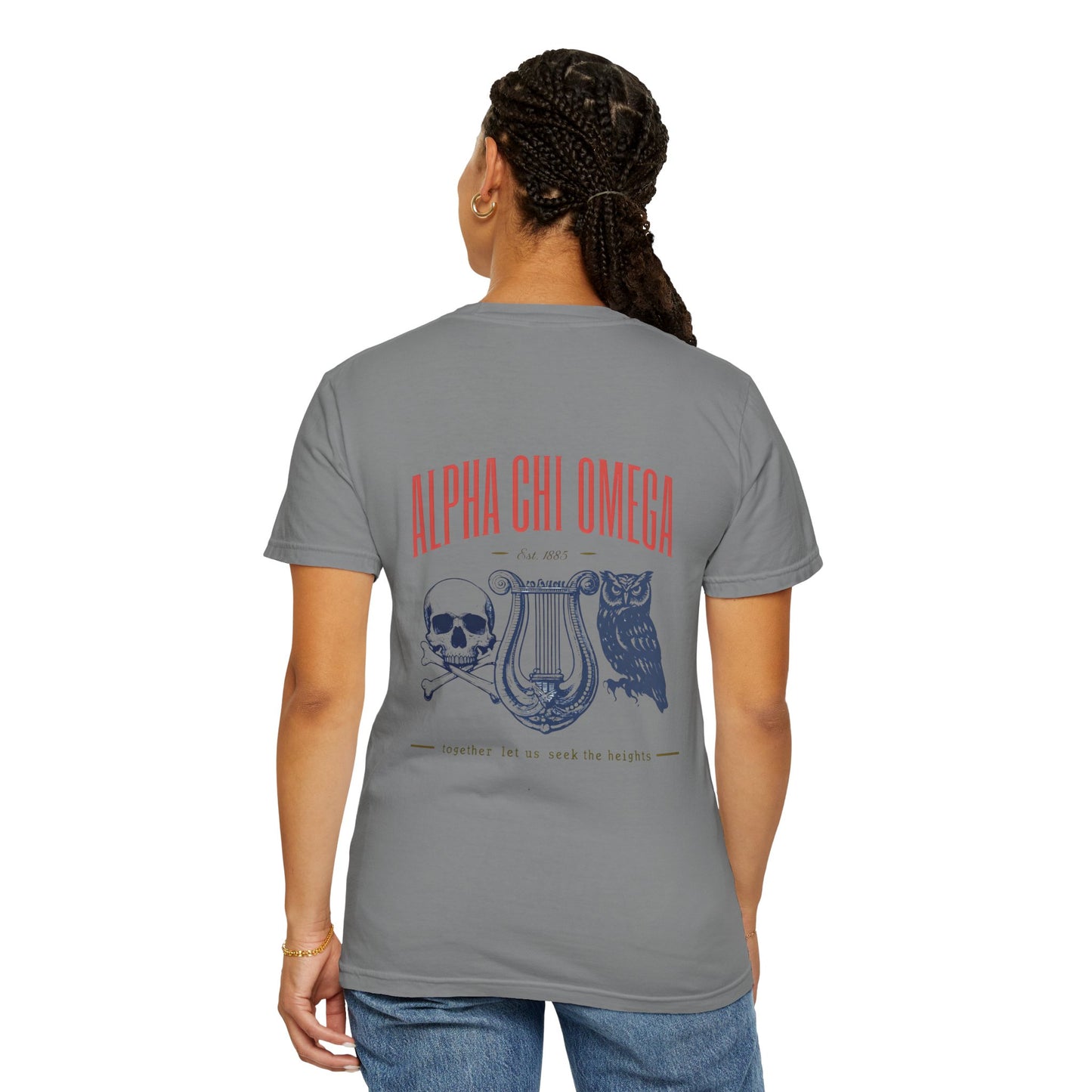Alpha Chi Omega Garment-Dyed T-shirt, Unisex College Apparel, Sorority Shirt, Graduation Gift, Vintage Style Tee