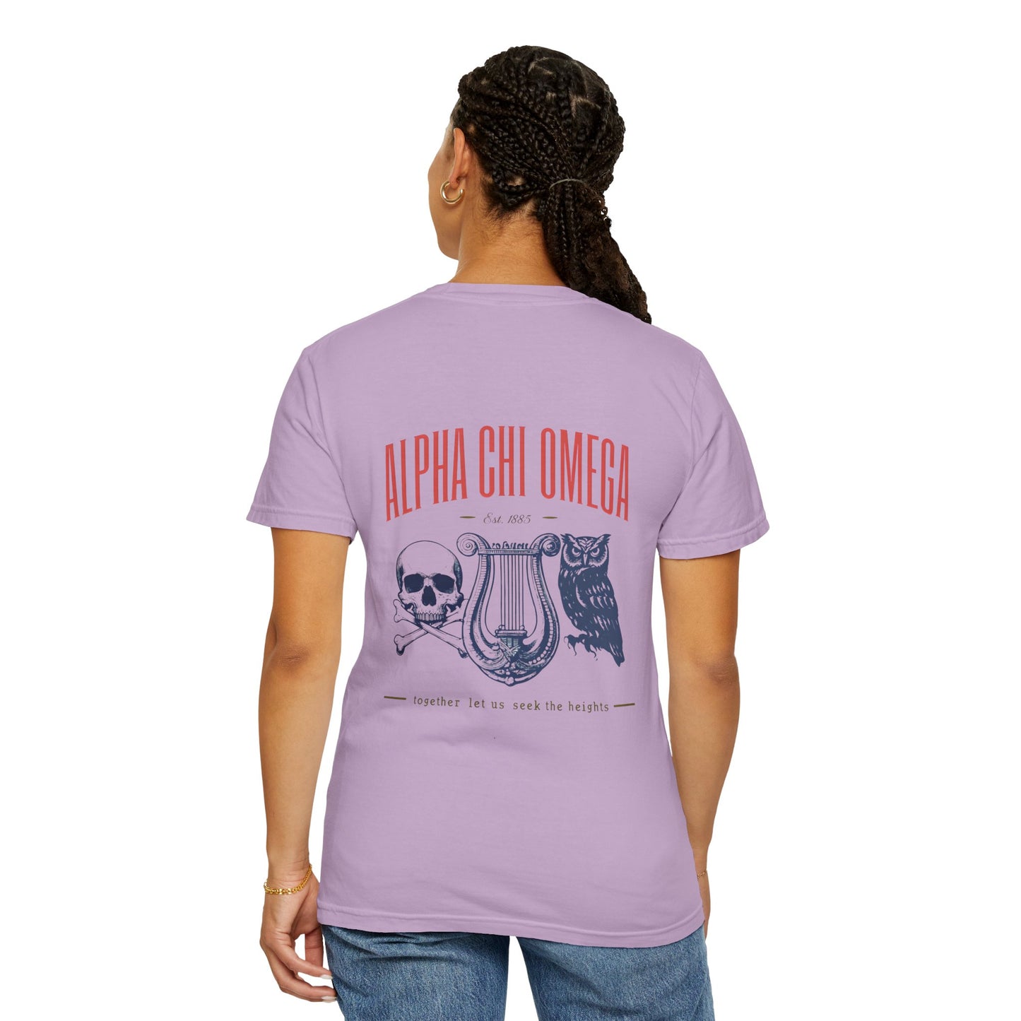 Alpha Chi Omega Garment-Dyed T-shirt, Unisex College Apparel, Sorority Shirt, Graduation Gift, Vintage Style Tee