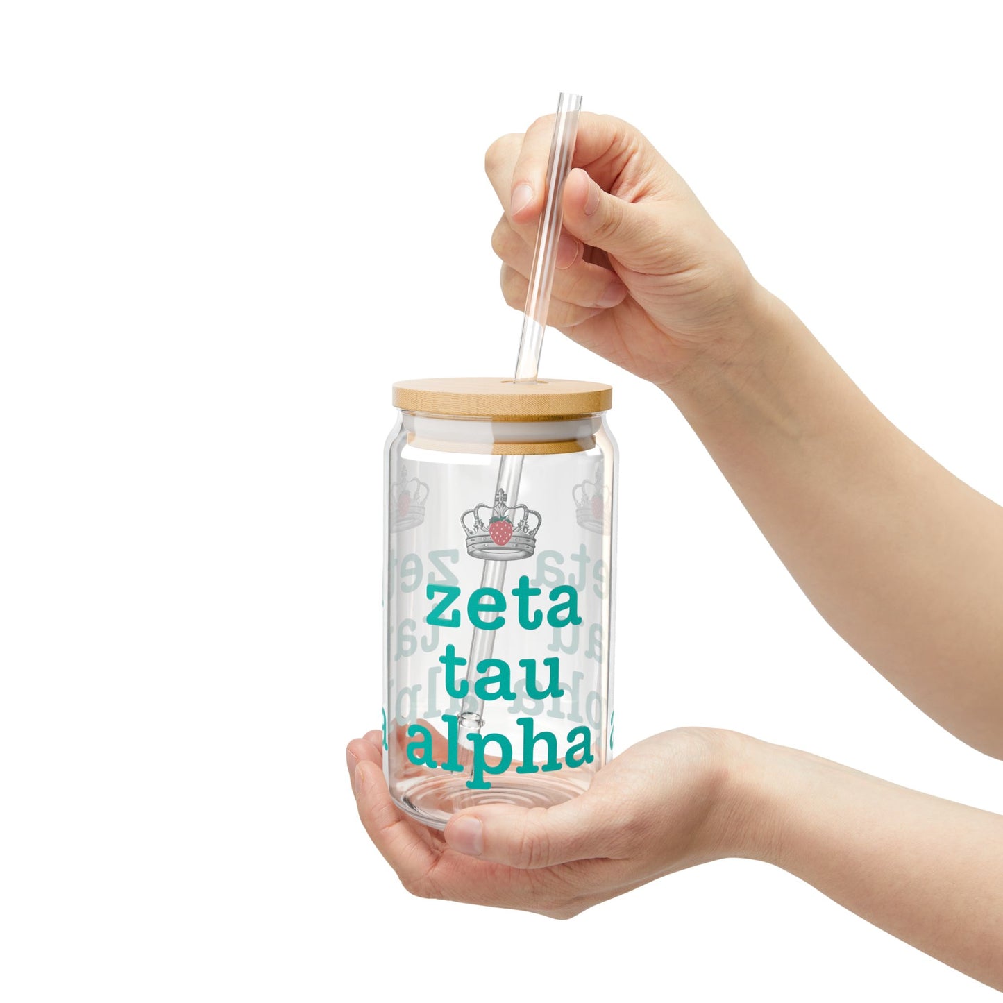 Zeta Tau Alpha Sipper Glass, 16oz | Perfect for Sorority Events, Gifts, Home, Summer Parties, Graduation