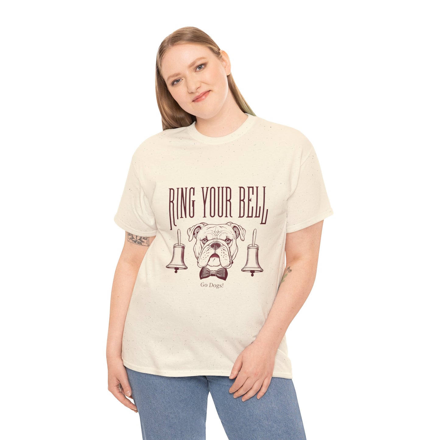 Dog Lover's Unisex Heavy Cotton Tee | 'Ring Your Bell' Shirt, Bulldog Tee, Pet Owner Gift, Funny Dog Apparel, Casual Wear