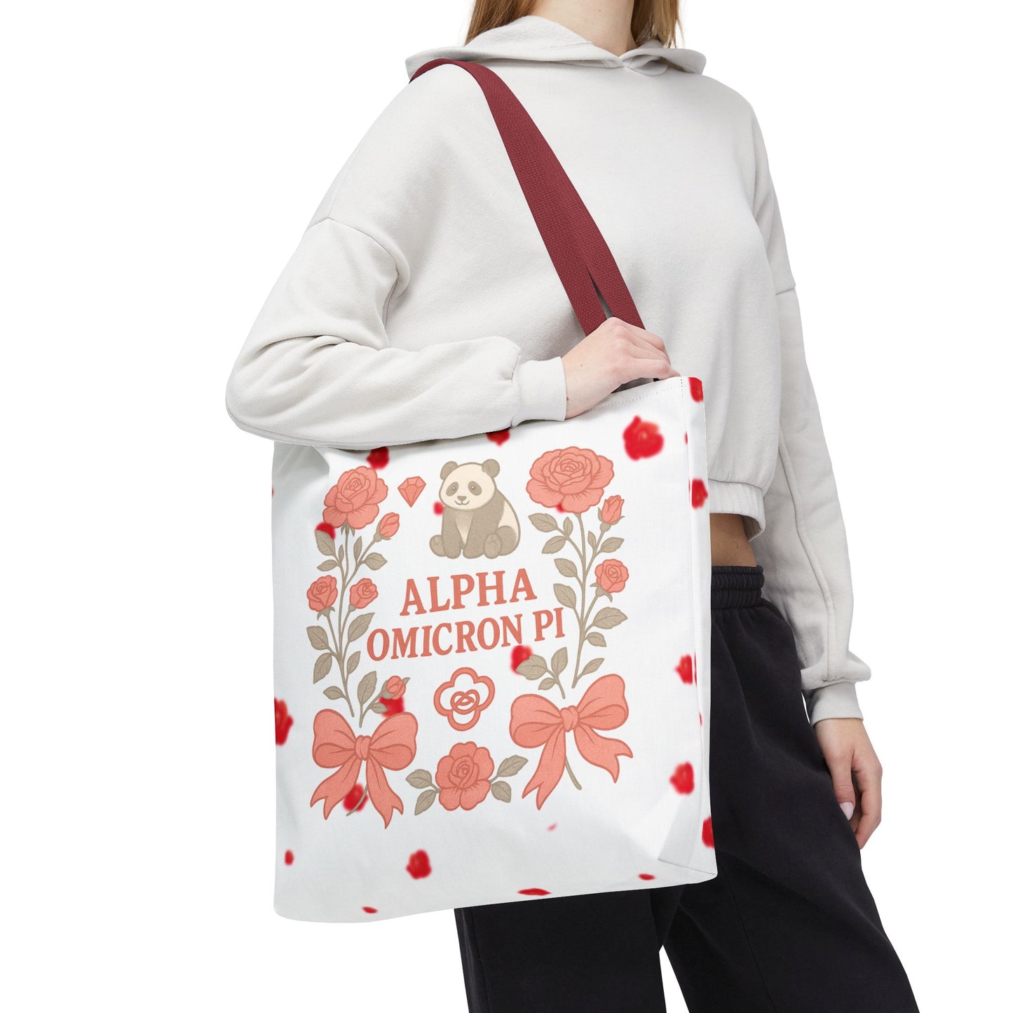 Floral Alpha Omicron Pi Tote Bag, Sorority Tote, Gift for Sisters, College Bag, Cute Everyday Tote
