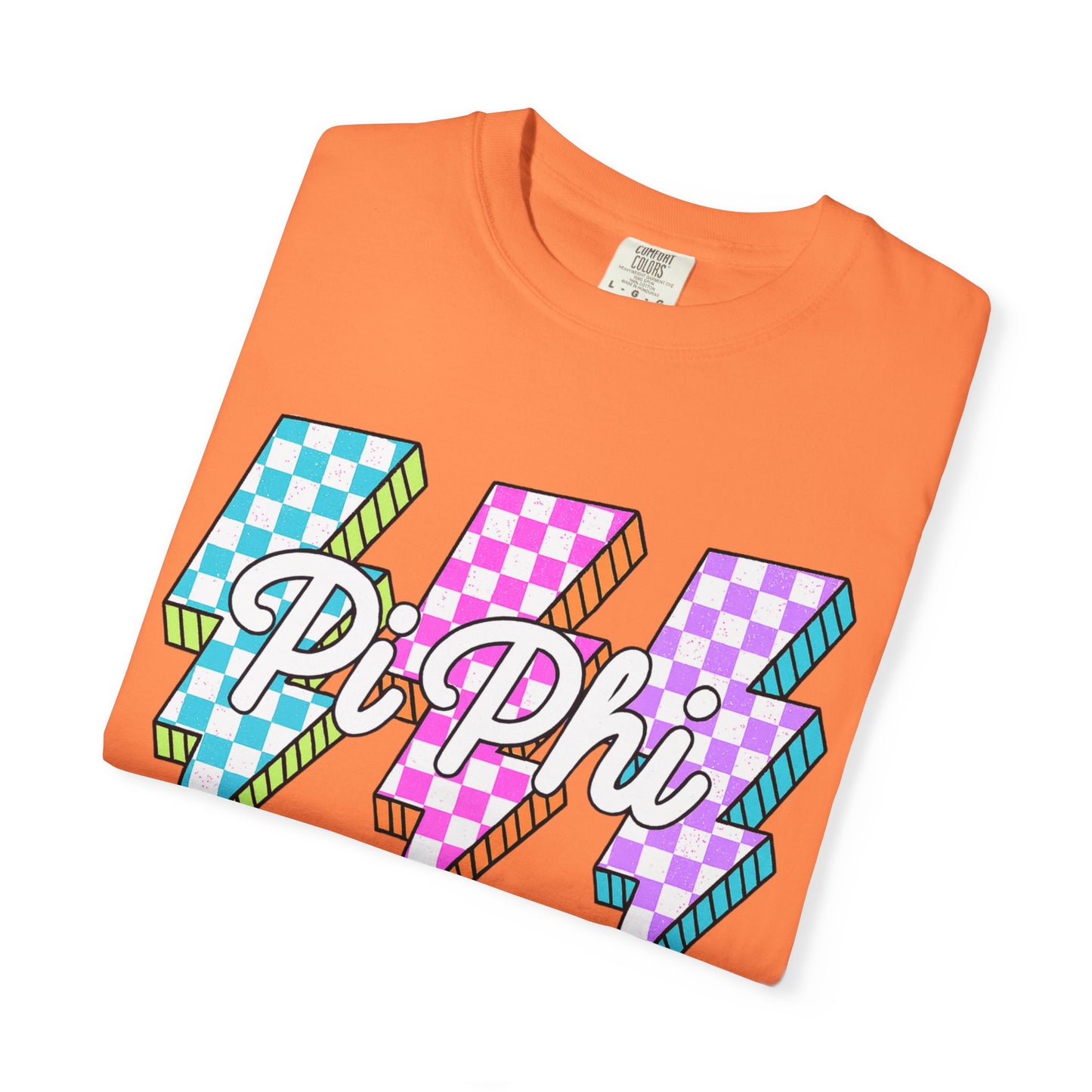 PB Phi Lightning Bolt Unisex T-shirt | Vibrant Greek Life Apparel, Unique Gift for Sorority Sisters, Casual Wear, Celebrating Sisterhood