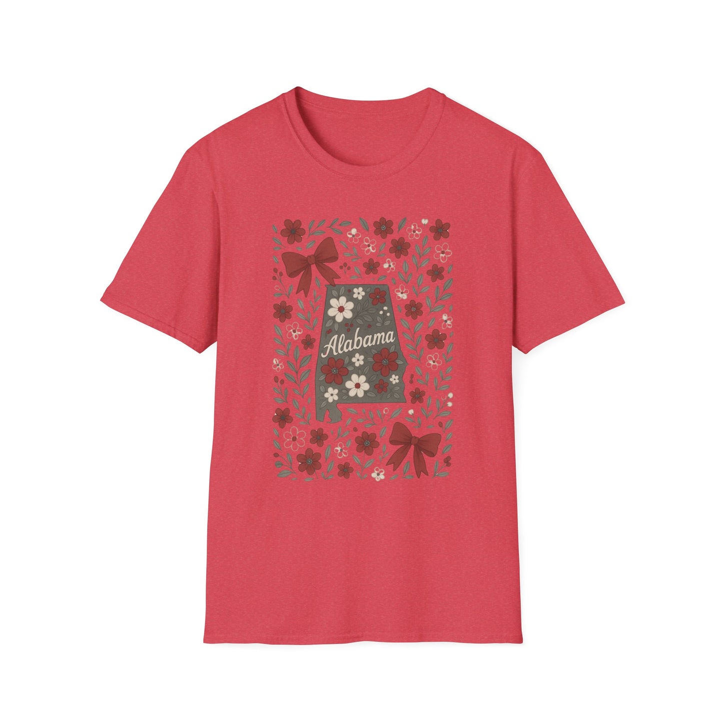 Alabama Floral Unisex T-Shirt, Southern Pride Shirt, Gift for Her, Travel Tee, Spring Apparel