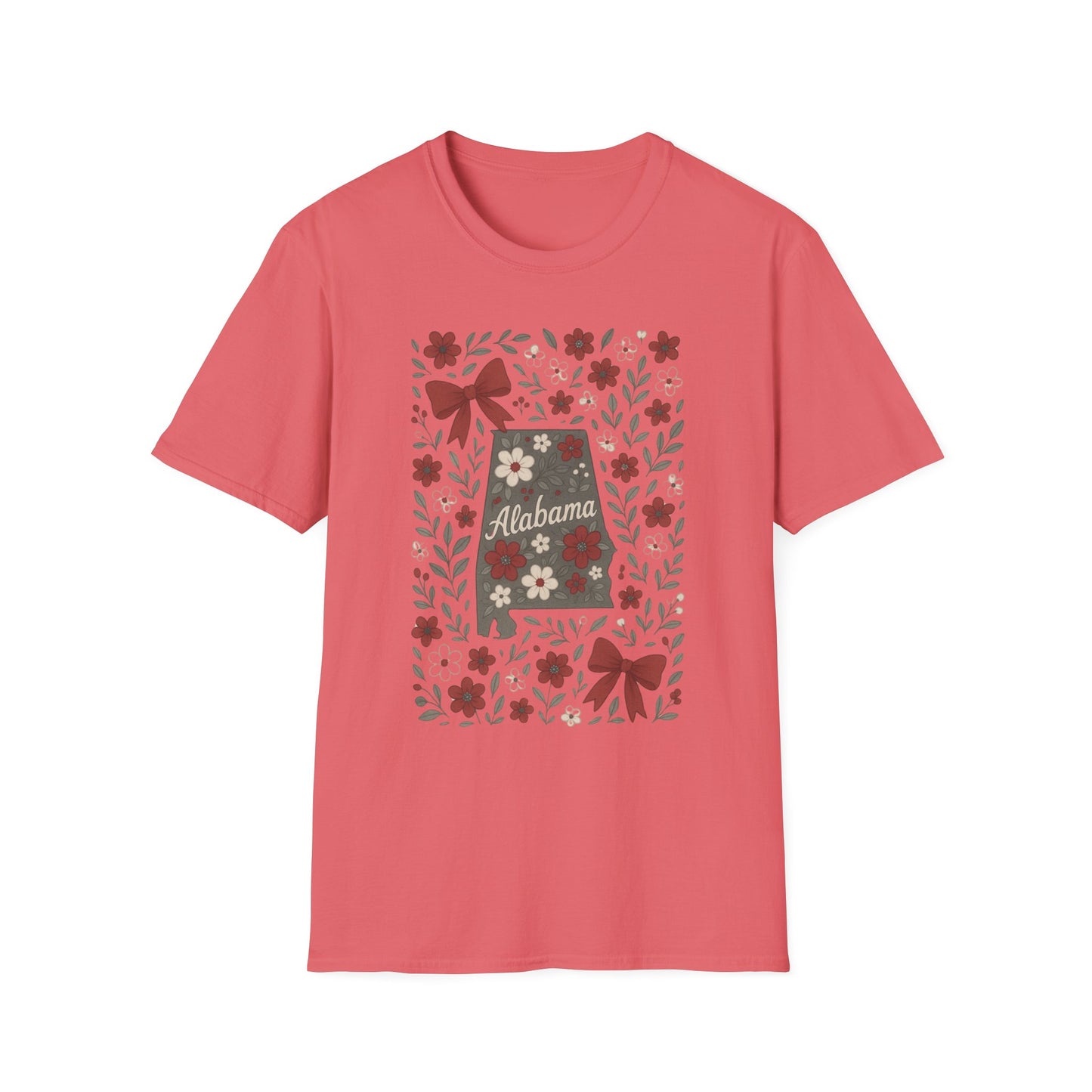 Alabama Floral Unisex T-Shirt, Southern Pride Shirt, Gift for Her, Travel Tee, Spring Apparel