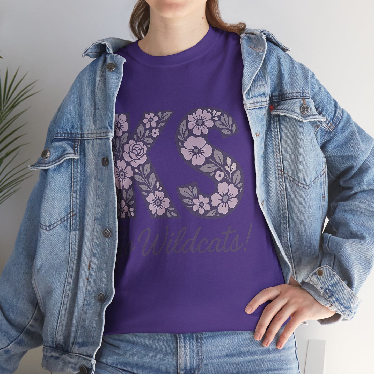 KS Floral Team Spirit Tee: Celebrate Kansas State Wildcats in Style, Perfect for Sports Events, Gifts, & Casual Wear