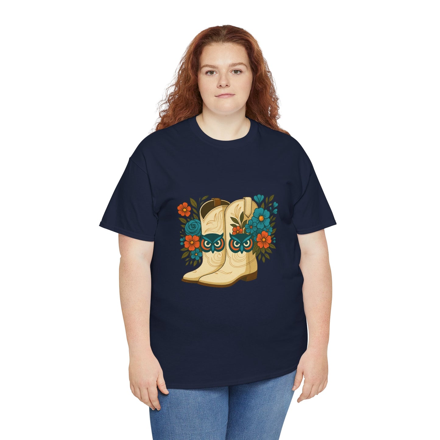 Floral Cowboy Boots Tee, Perfect for Country Music Lovers, Western Style Gift, Casual Outfit, Boho Fashion, Farmhouse Decor