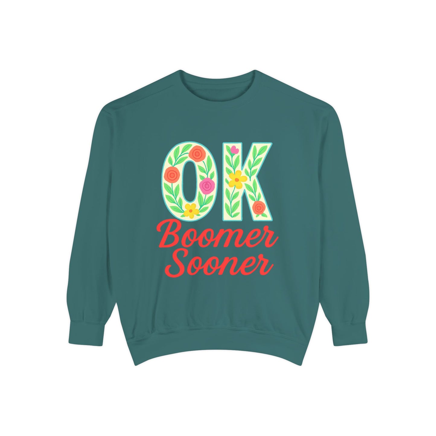 Colorful OK Boomer Sooner Unisex Sweatshirt, Casual Wear, College Apparel, Gift for Fans, Cozy Layering