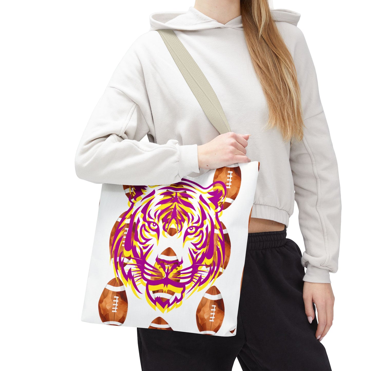 Vibrant Tiger Print Tote Bag - LSU Fans Gift