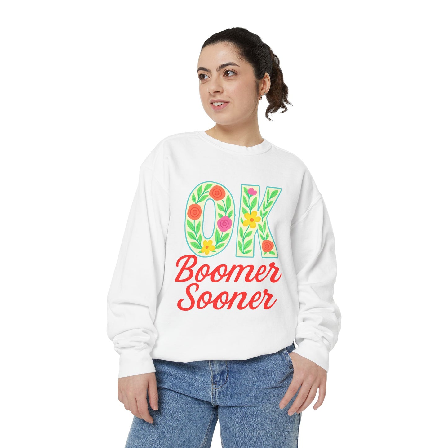 Colorful OK Boomer Sooner Unisex Sweatshirt, Casual Wear, College Apparel, Gift for Fans, Cozy Layering