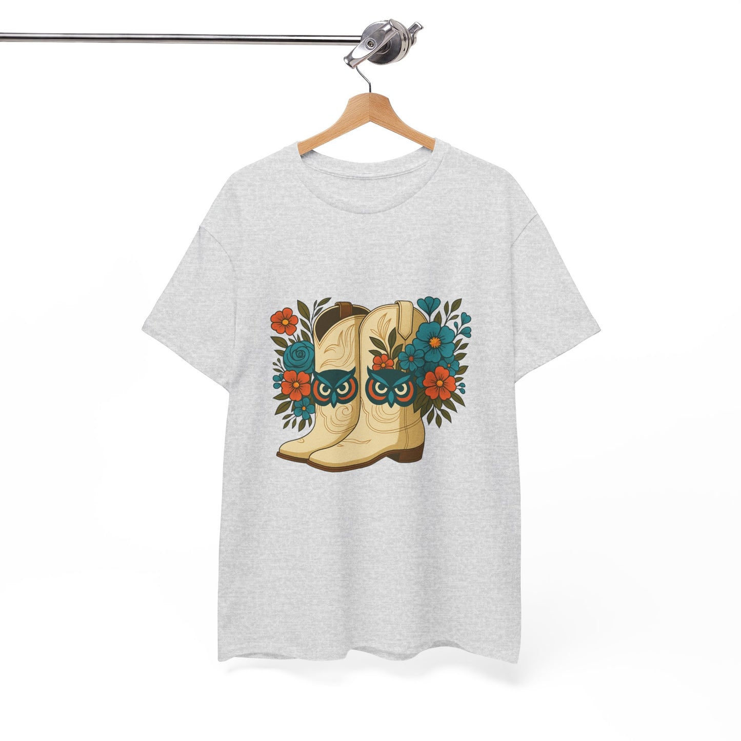 Floral Cowboy Boots Tee, Perfect for Country Music Lovers, Western Style Gift, Casual Outfit, Boho Fashion, Farmhouse Decor