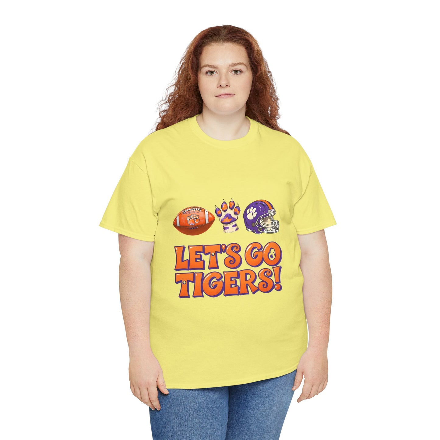 Unisex Heavy Cotton Tee - Let's Go Tigers! Sports Fan Tee, Game Day Shirt, Tailgate Apparel, Team Pride Top, College Football Gear