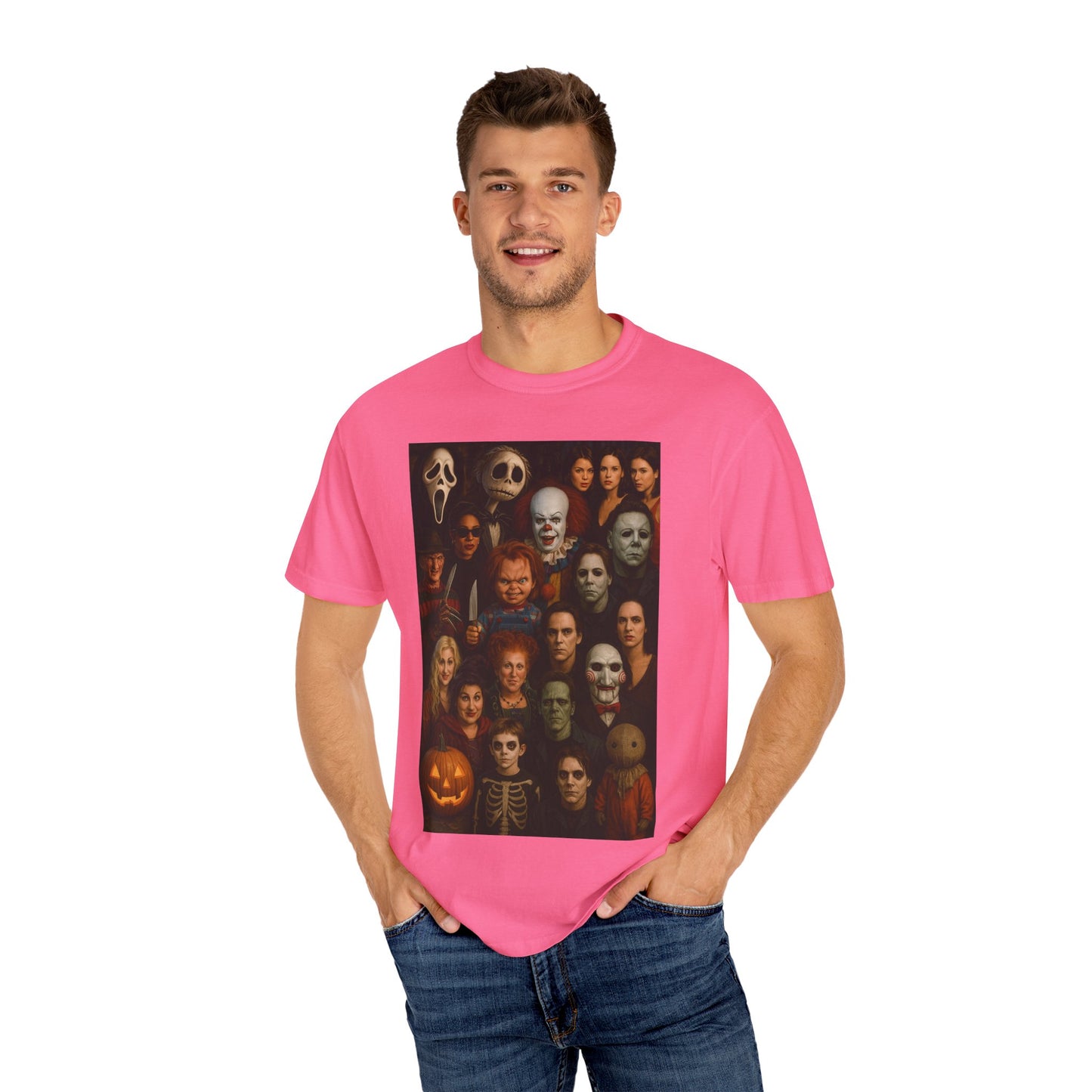 Spooky Halloween T-Shirt | Unisex Garment-Dyed Tee Featuring Iconic Horror Movie Characters, Perfect for Halloween Parties, Horror [...]
