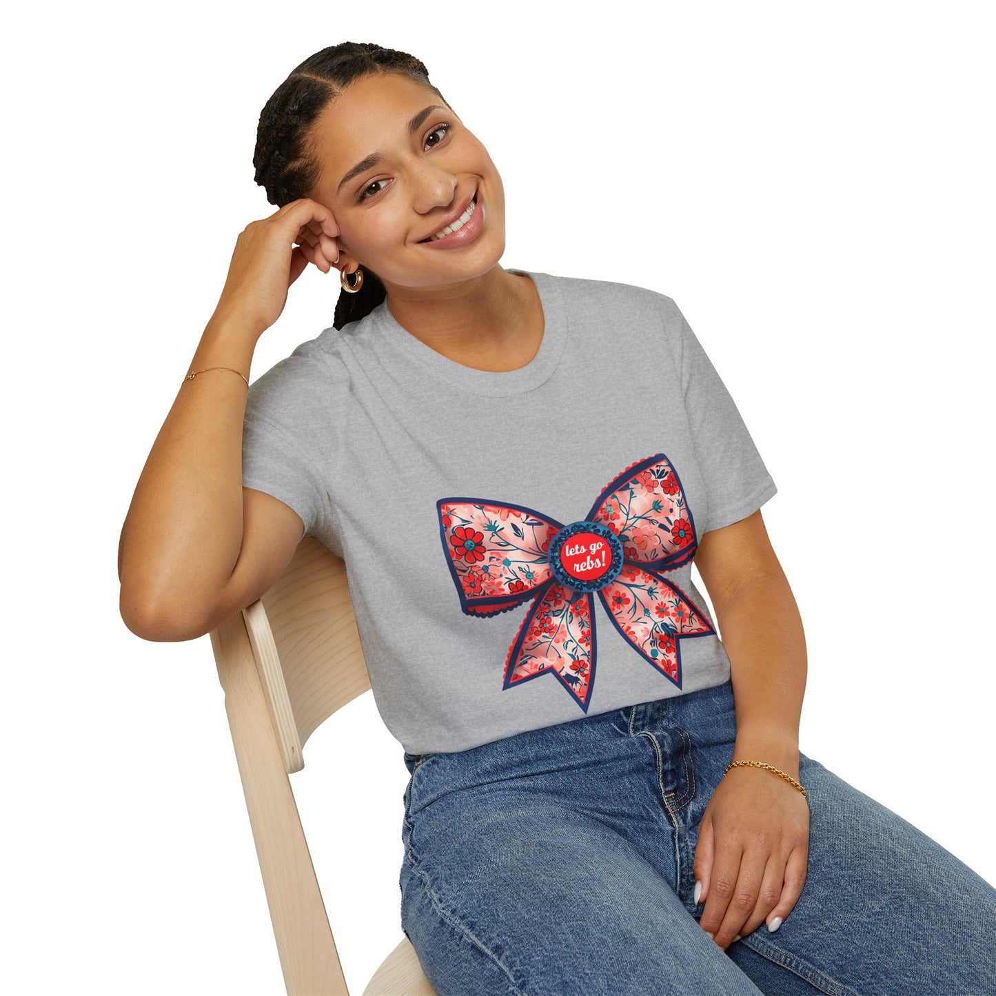 Go rebs coquette bow, Floral Bow T-Shirt | Gift for Her, Casual Wear, Birthday Party, Spring Fashion, Cute Graphic Tee