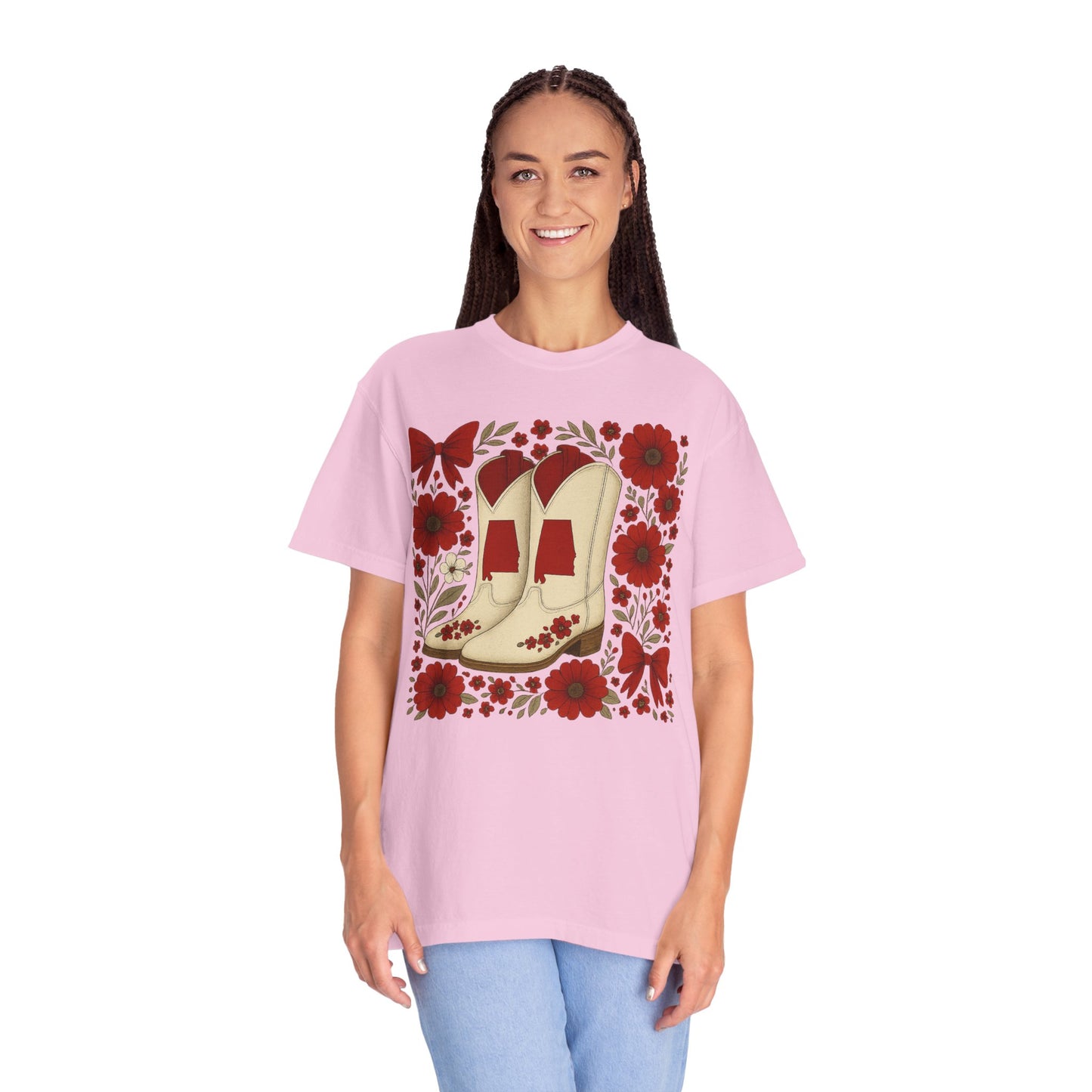 Vintage Cowboy Boots Floral Unisex T-shirt - Alabama Fan, Bama Game Day