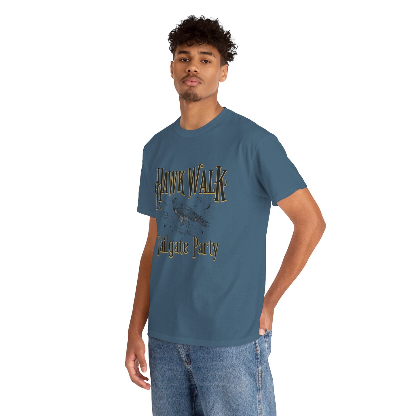 Hawk Walk Tailgate Tee, Unisex Cotton Shirt, Outdoor Event T-Shirt, Festival Wear, Bird Lover Gift, Sports Gathering Apparel