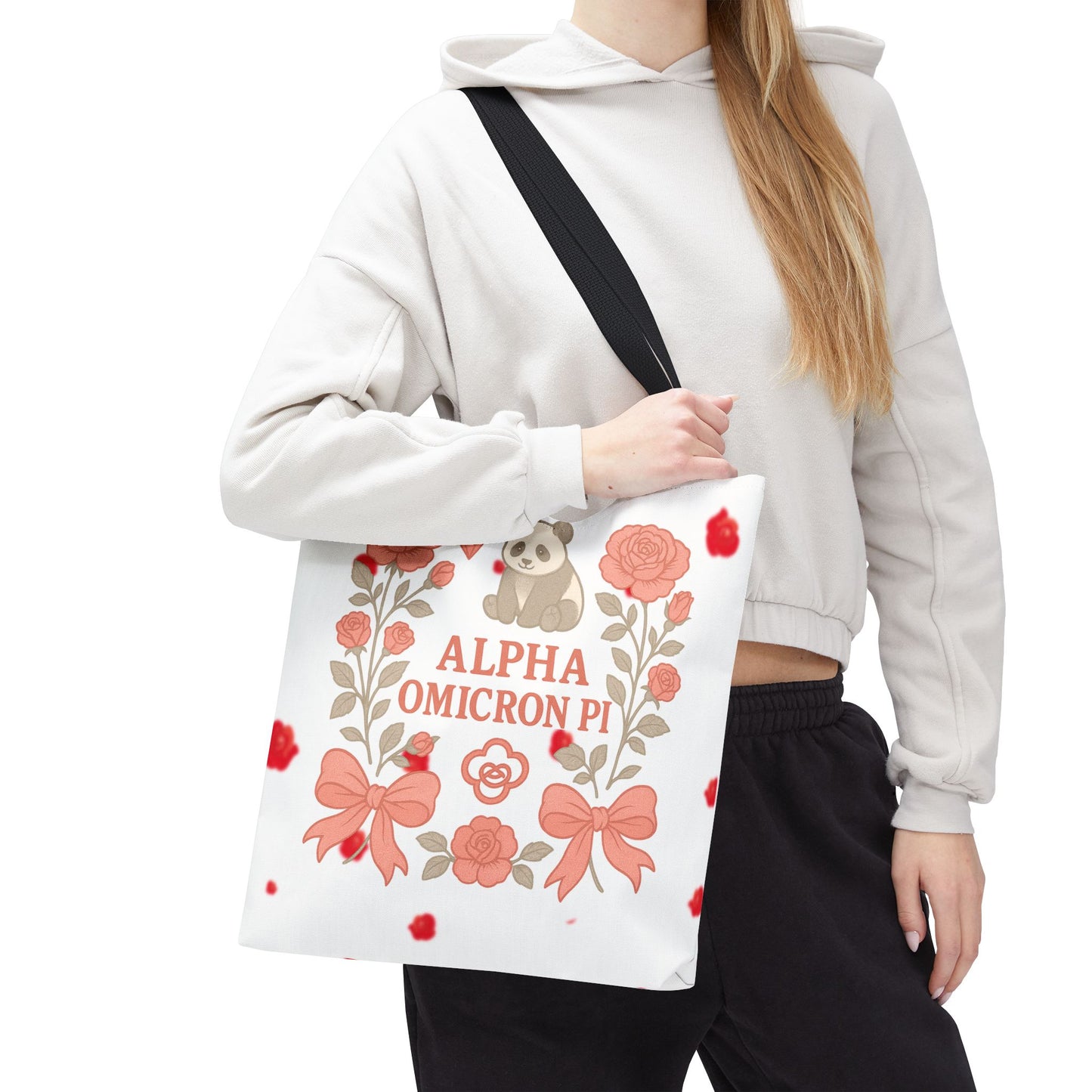 Floral Alpha Omicron Pi Tote Bag, Sorority Tote, Gift for Sisters, College Bag, Cute Everyday Tote