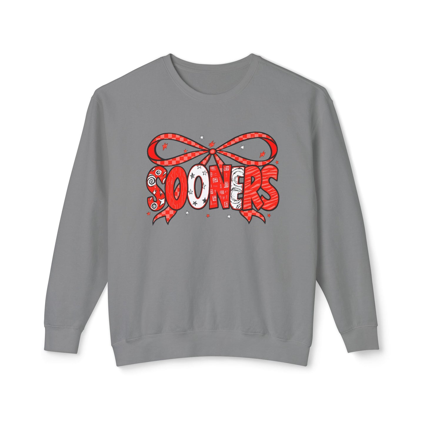 Festive Crewneck Sweatshirt with Cheerful Bow Design