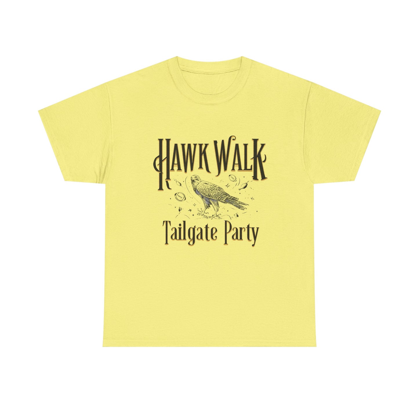 Hawk Walk Tailgate Tee, Unisex Cotton Shirt, Outdoor Event T-Shirt, Festival Wear, Bird Lover Gift, Sports Gathering Apparel