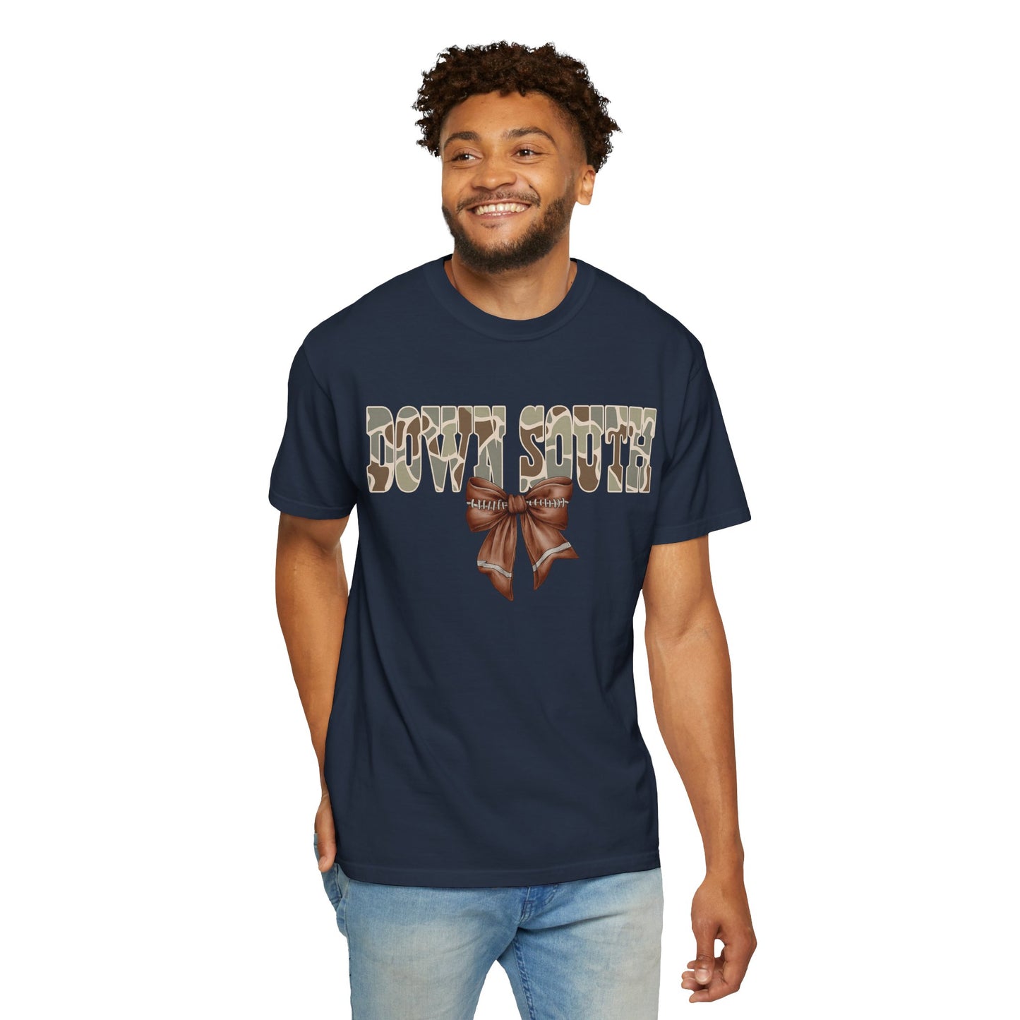 Camo Bow Graphic Tee - Trendy Apparel for Casual Outings and Birthdays