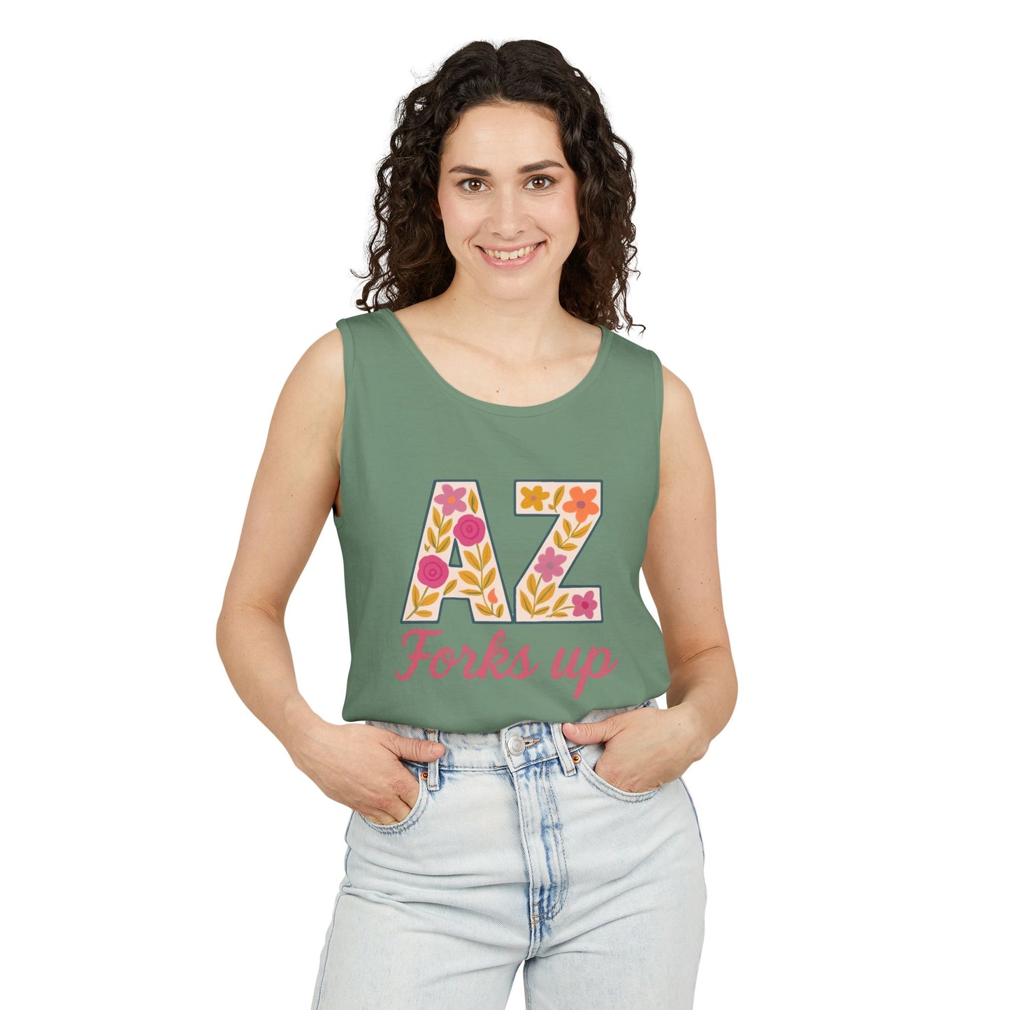 AZ Tank Top - AZ Forks Up Apparel, Summer Wear, Vacation Top, Travel Essentials, Gifts for Arizonans, Sun devils, comfort colors, graduation gift