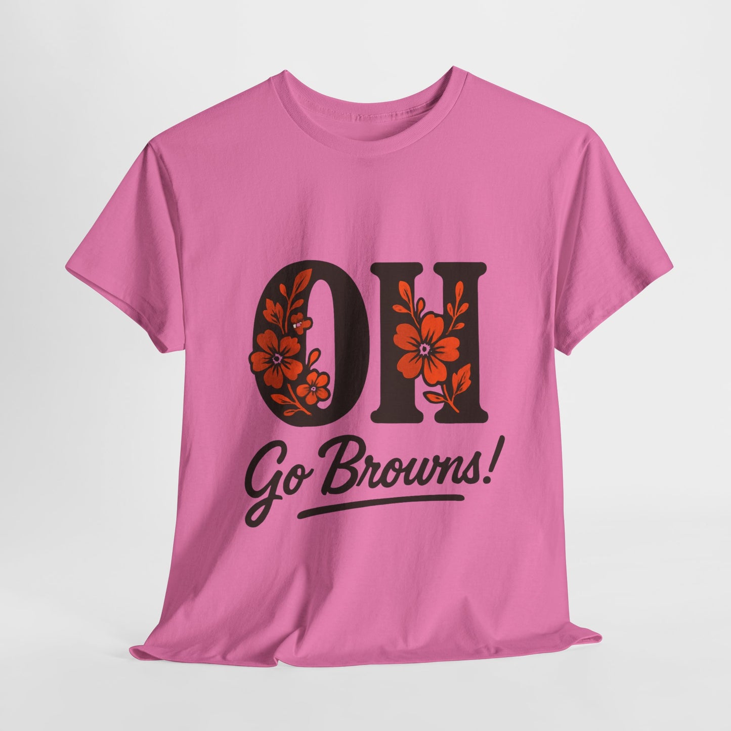 OH Go Browns Floral Unisex Tee, Fan Apparel, Game Day Shirt, Casual Wear, Gift for Sports Lovers