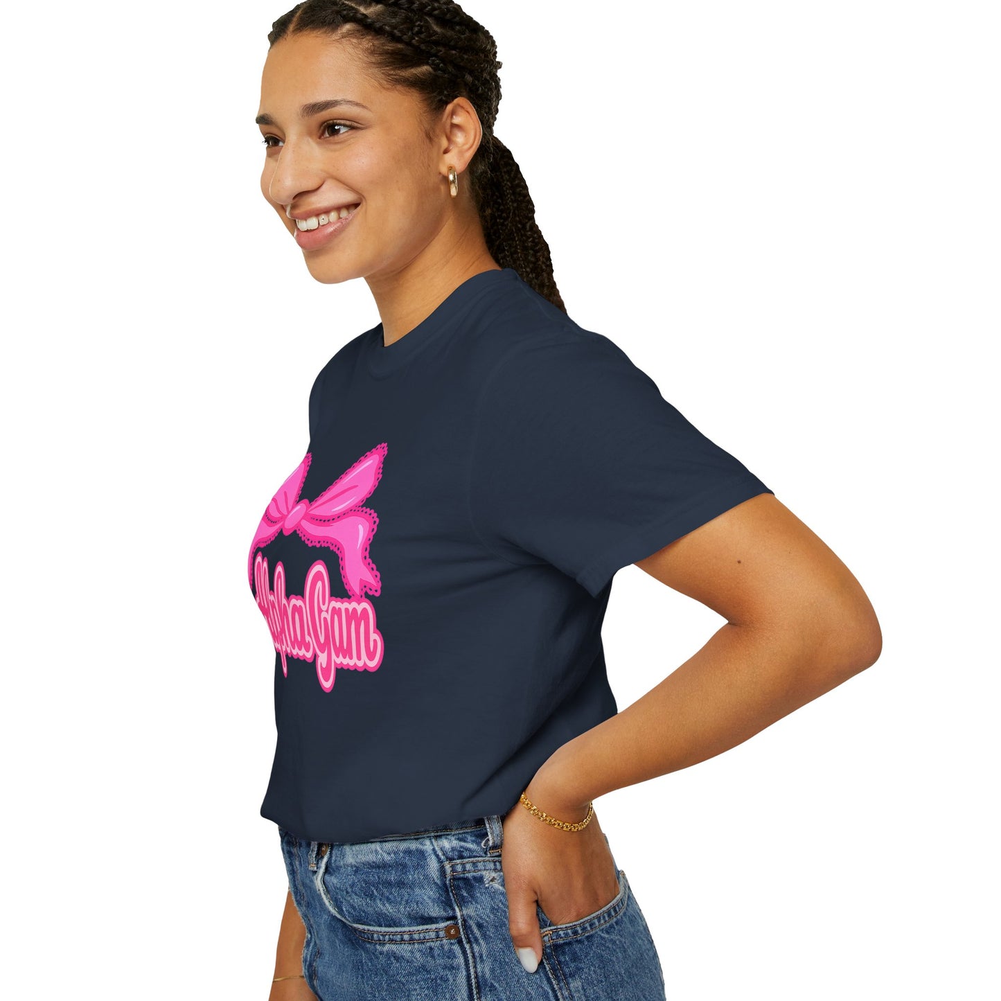 AlphaGam Bow T-Shirt | Unisex Garment-Dyed Tee for Sorority Sisters, College Apparel, Gifts for Greek Life, Casual Outfit, Sorority [...]