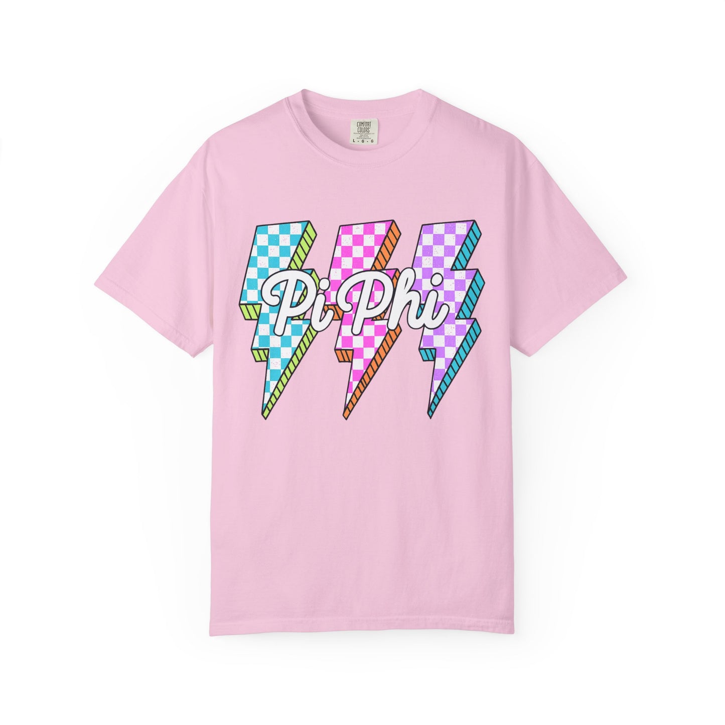 PB Phi Lightning Bolt Unisex T-shirt | Vibrant Greek Life Apparel, Unique Gift for Sorority Sisters, Casual Wear, Celebrating Sisterhood