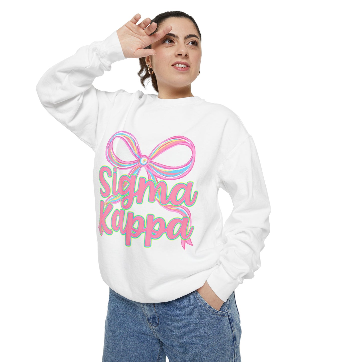SigmaKappa Garment-Dyed Sweatshirt, Sorority Sweatshirt, College Apparel, Gift for Sorority Sisters, Cute Casual Wear