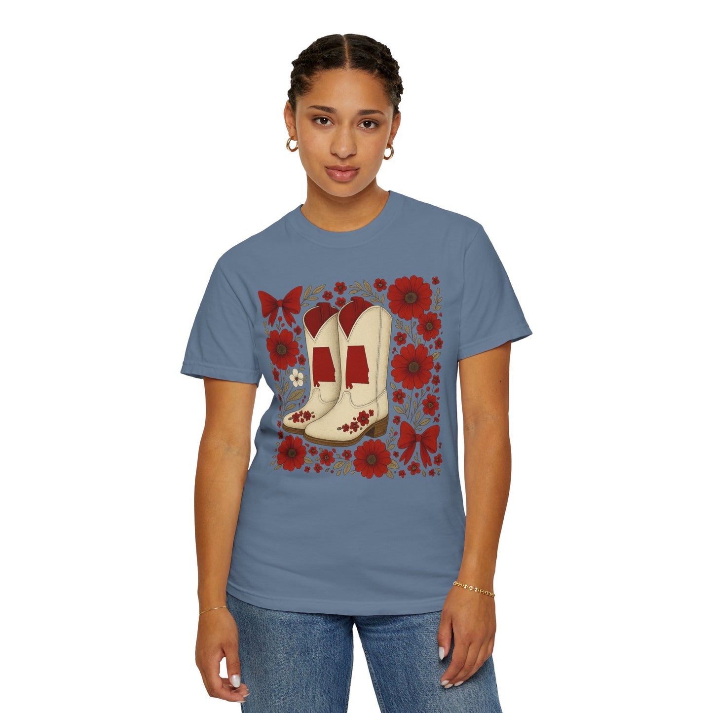 Vintage Cowboy Boots Floral Unisex T-shirt - Alabama Fan, Bama Game Day