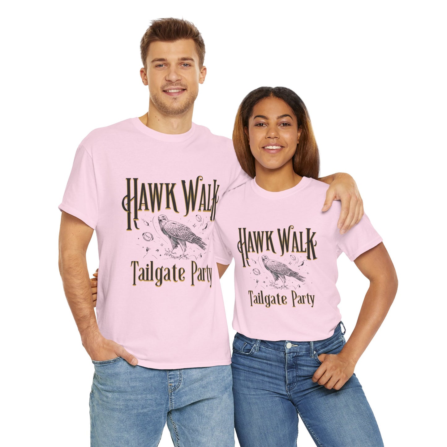 Hawk Walk Tailgate Tee, Unisex Cotton Shirt, Outdoor Event T-Shirt, Festival Wear, Bird Lover Gift, Sports Gathering Apparel