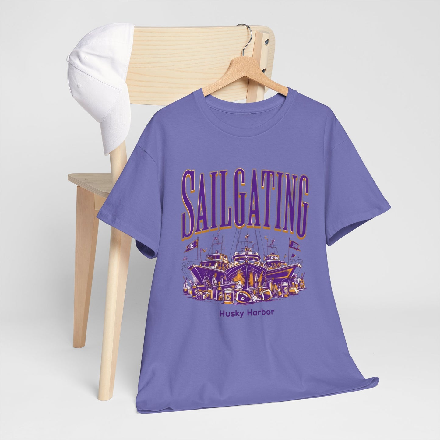 Sailgating Tee - Washington Huskies Unisex Heavy Cotton Shirt