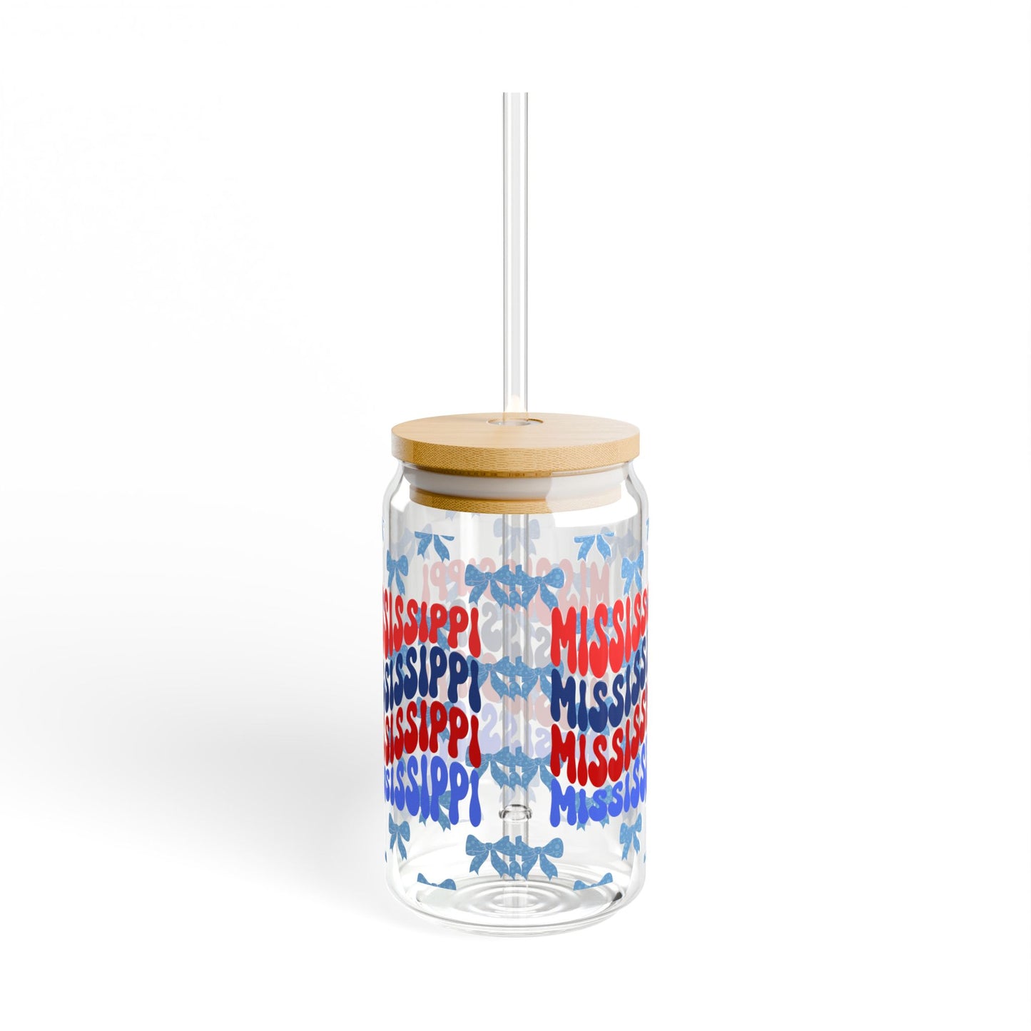 Coquette Bow Mississippi Sipper Glass, Hotty Toddy Game Day, Graduation Gift, College Student Gift, Oxford Mississippi, Tailgate Gift