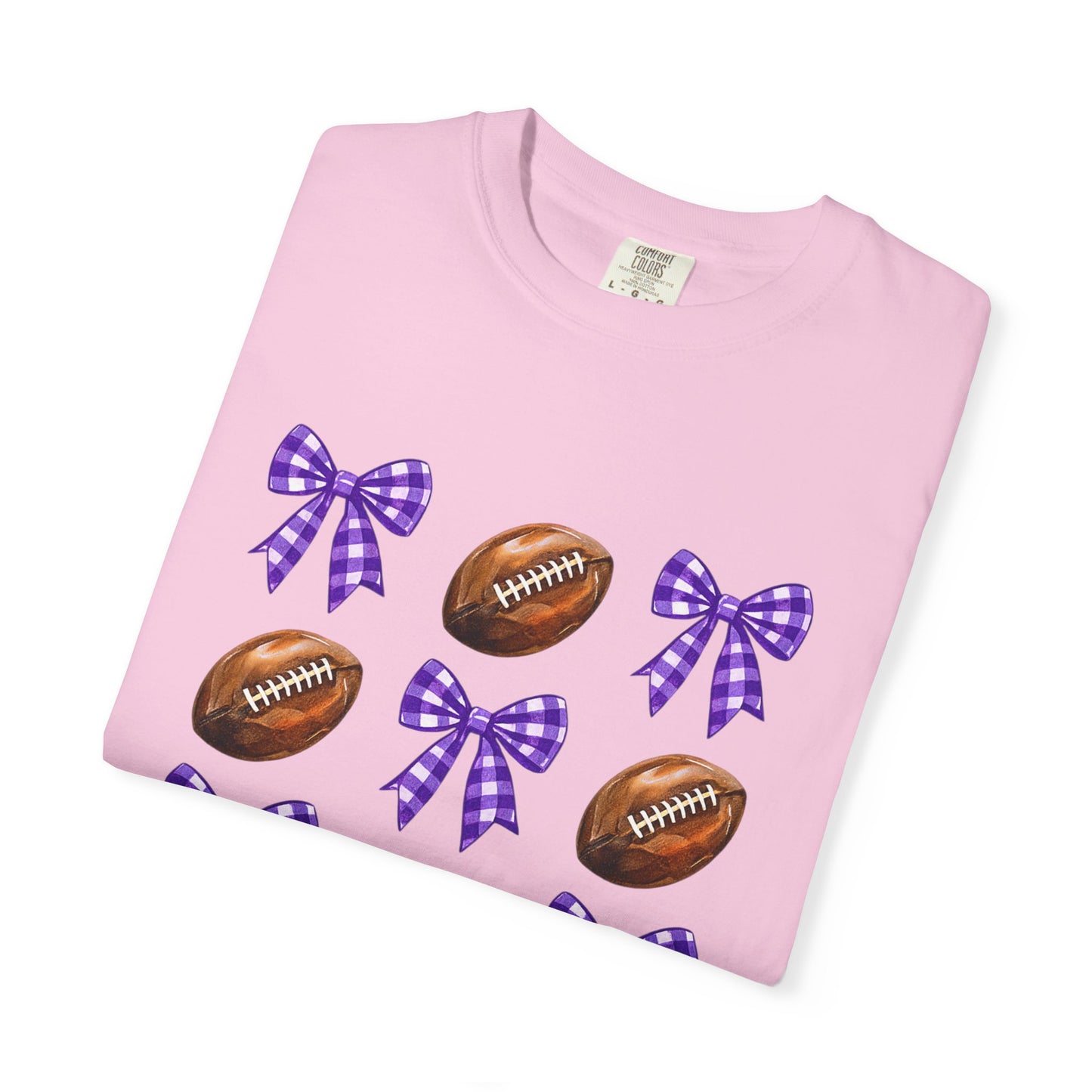 Texas Football Unisex T-Shirt with Purple Bows - Game Day Sports Apparel for Horned Frogs Fans