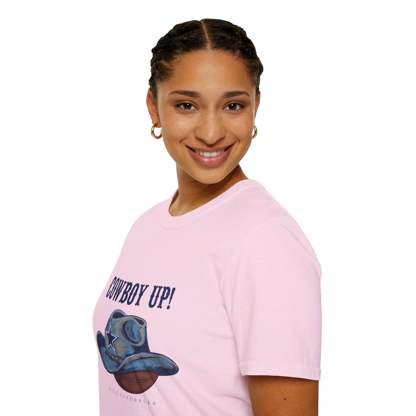 Cowboy Up! Unisex Softstyle T-Shirt - Casual Western Tee for Rodeos, Country Events, Fun Graphic Shirt, Everyday Wear