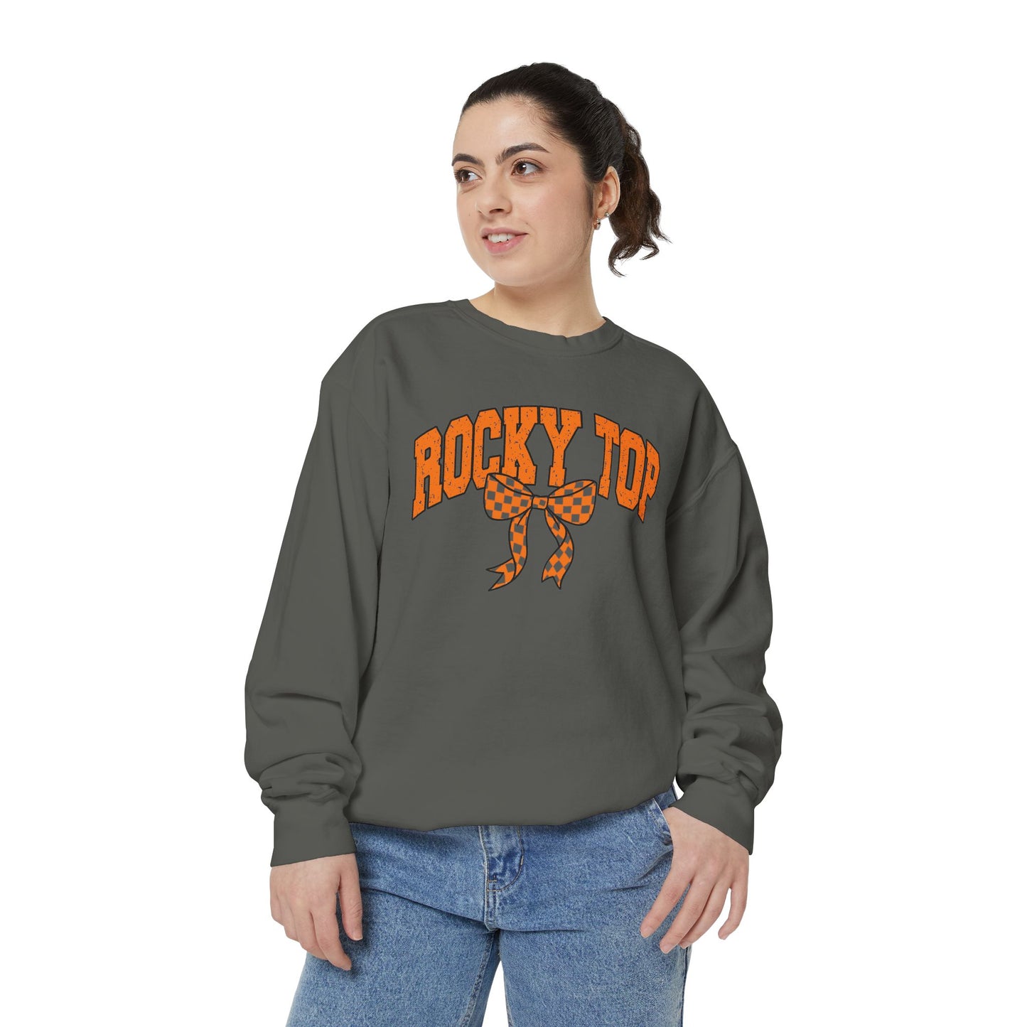 Rocky Top Bow Sweatshirt — Tennessee Checkerboard Vintage Crewneck