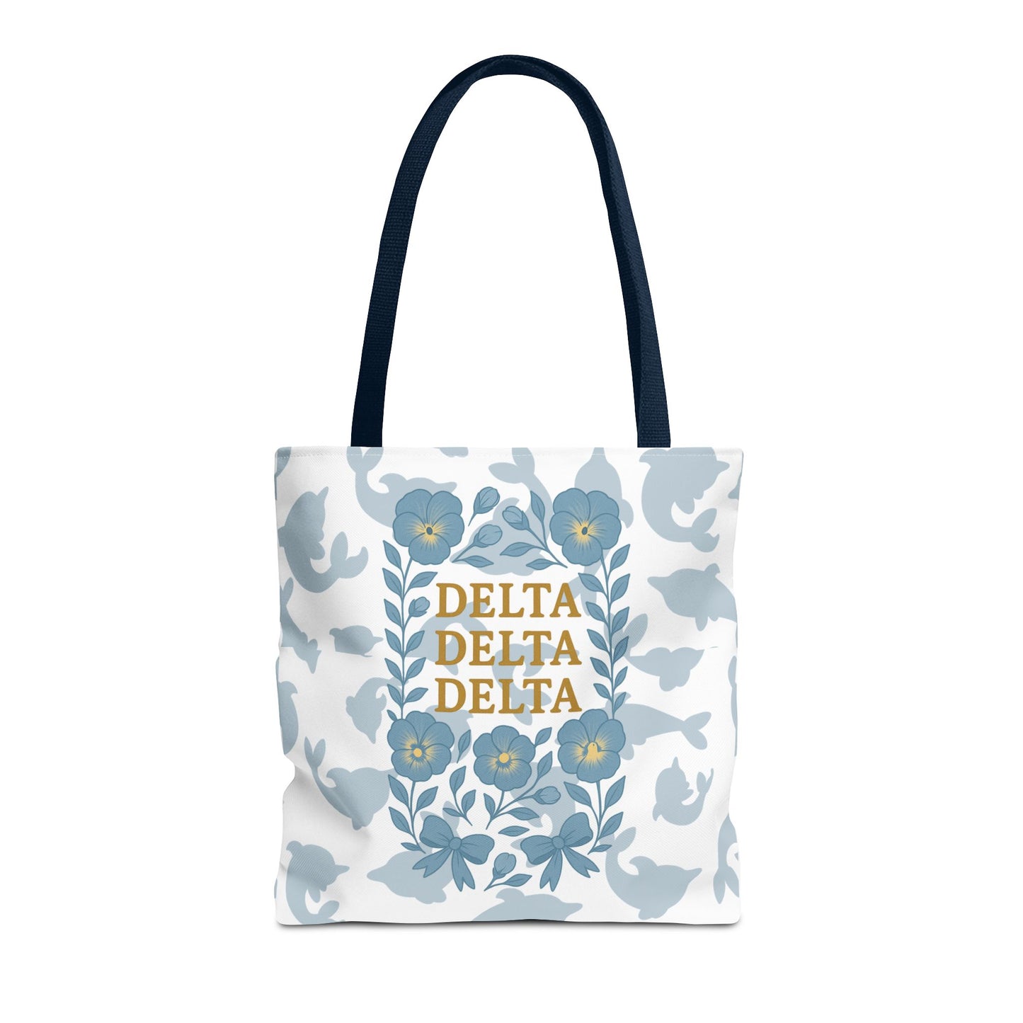 Delta Delta Delta Floral Tote Bag | Sorority Gift | Reusable Shopping Bag | Summer Accessory | Eco-Friendly Bag | Stylish Storage